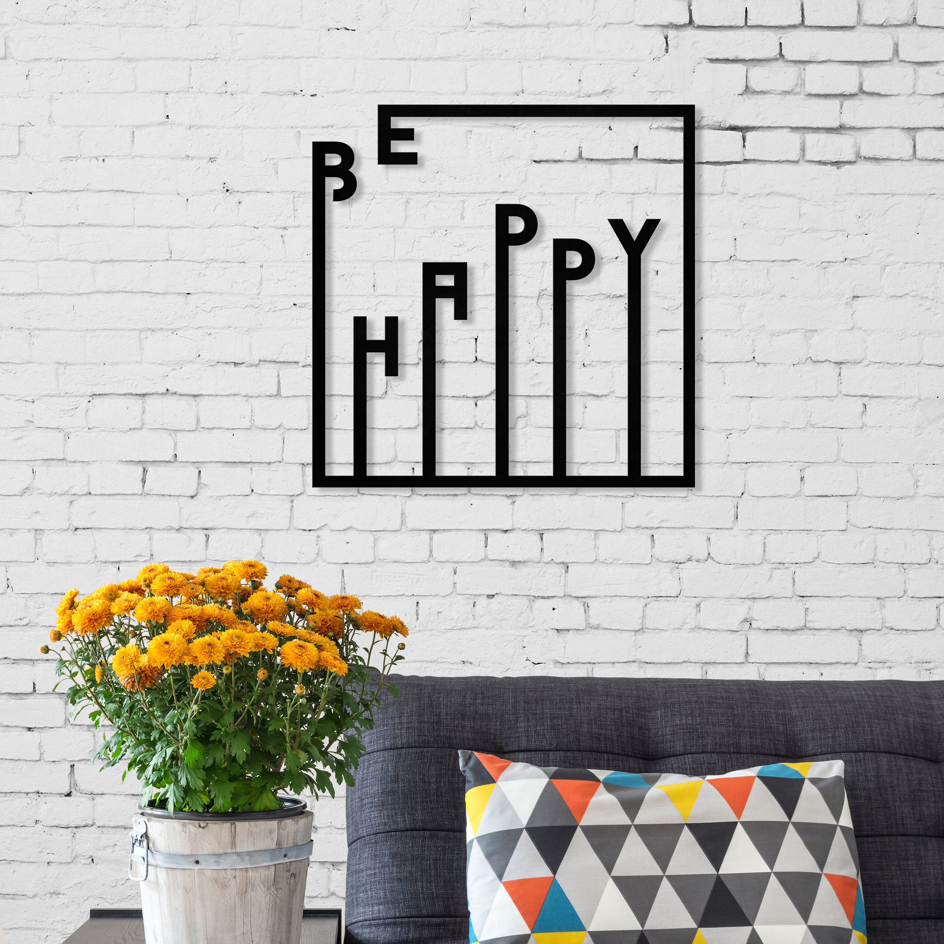 Decoración de Pared de Metal - Be Happy