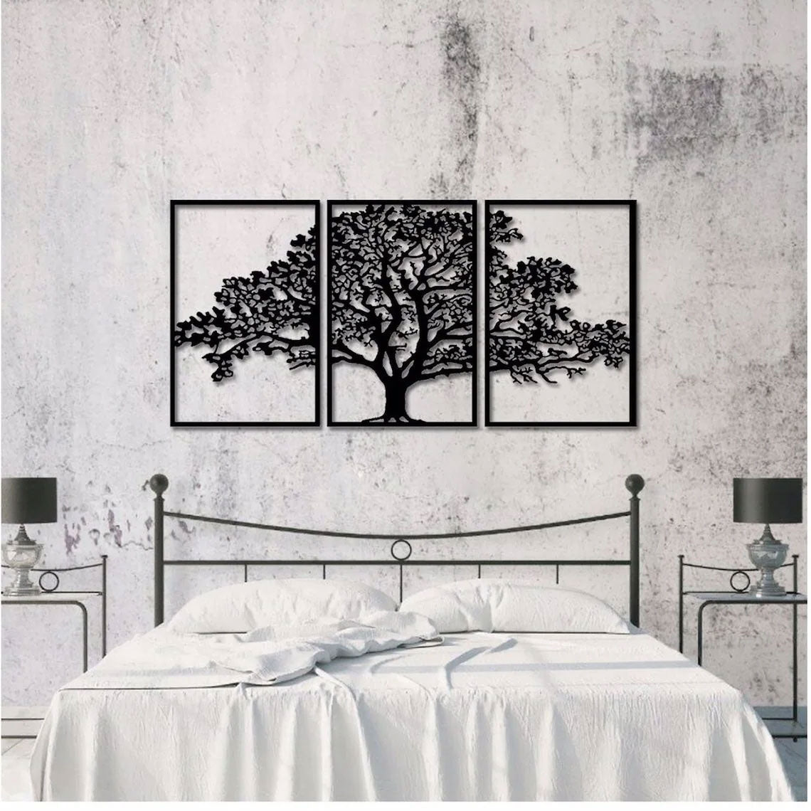 Decorazione Murale in Metallo - Trittico Albero della vita (D16)