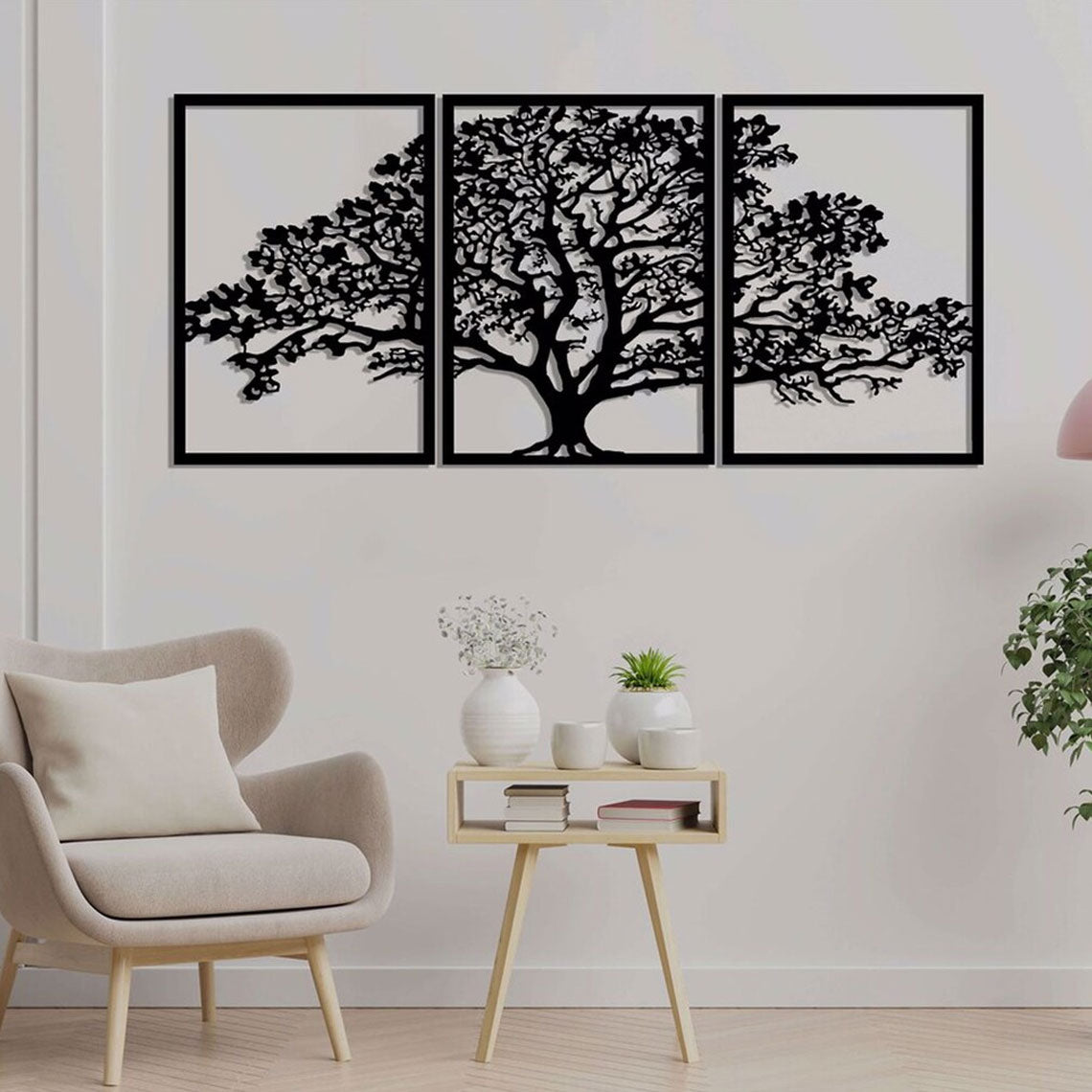 Decorazione Murale in Metallo - Trittico Albero della vita (D16)