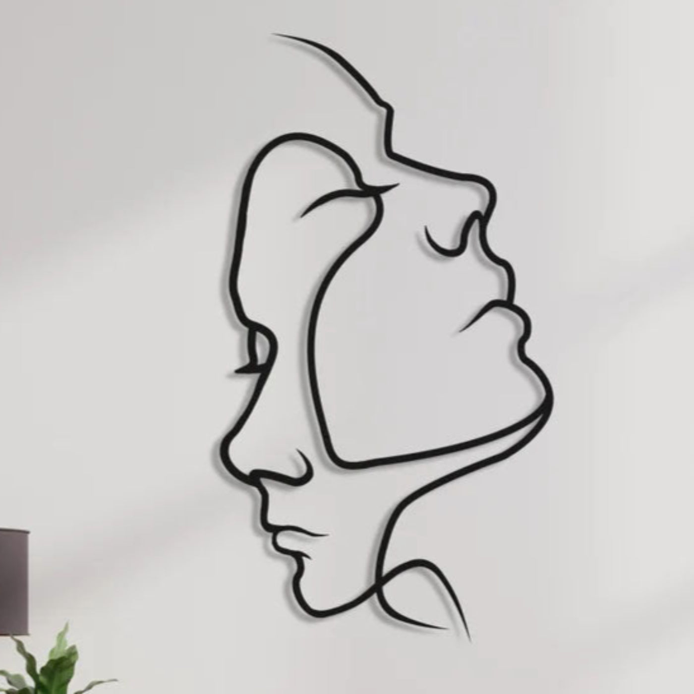 Décoration Murale en Métal - Deux Visages