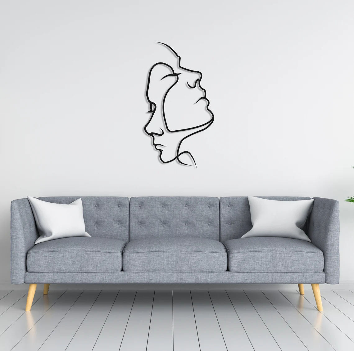 Décoration Murale en Métal - Deux Visages