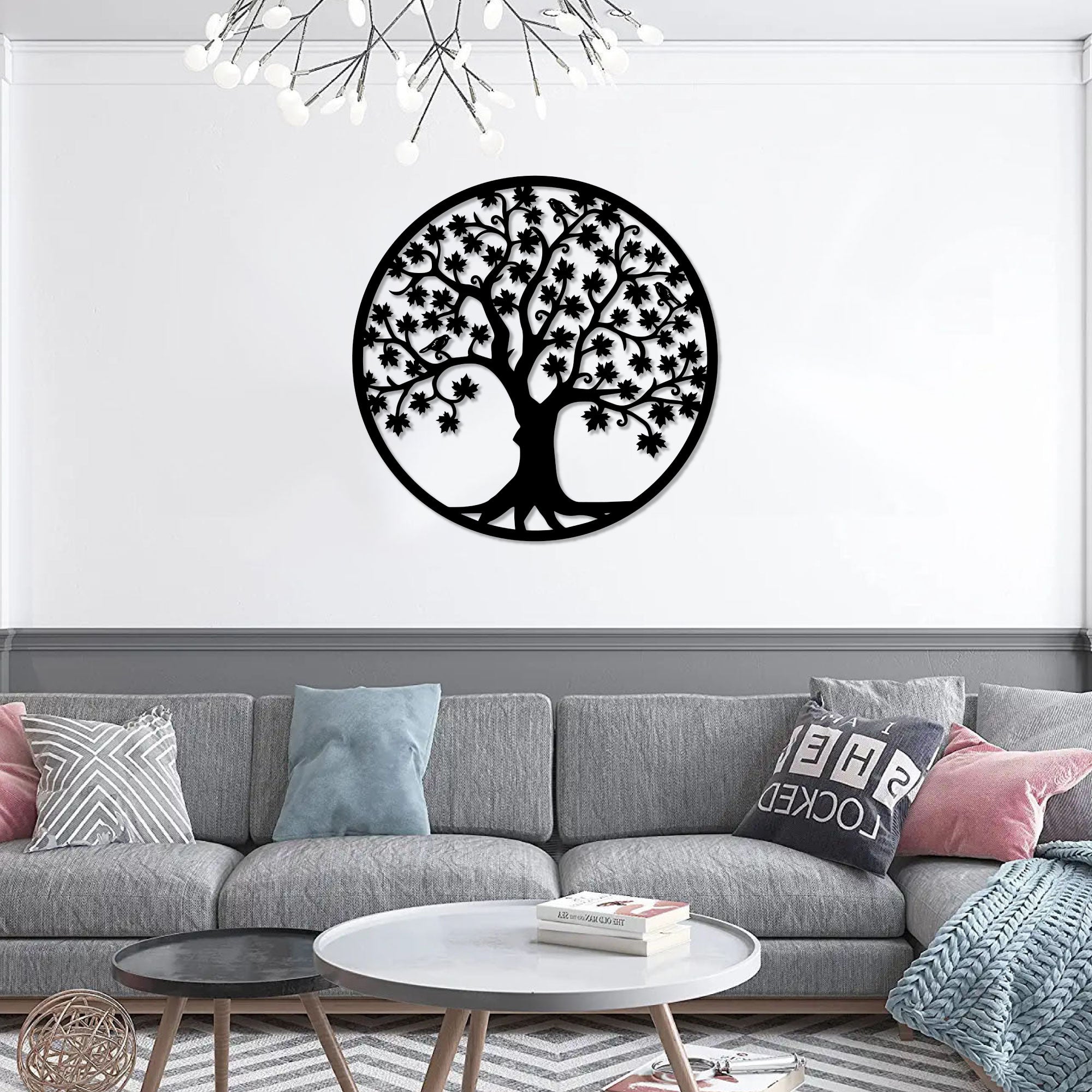 Wanddekoration aus Metall - Baum des Lebens Ahornblätter