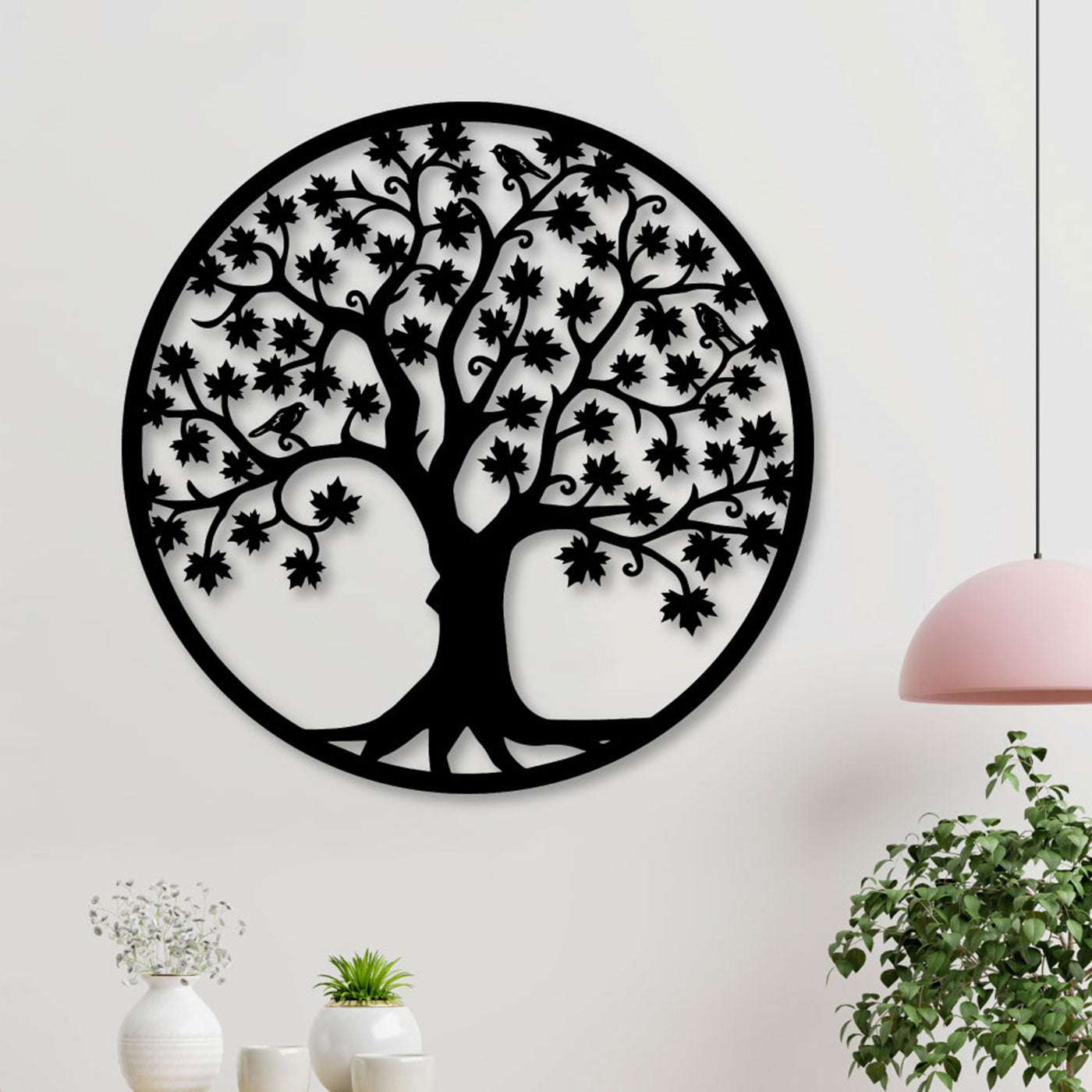 Wanddekoration aus Metall - Baum des Lebens Ahornblätter