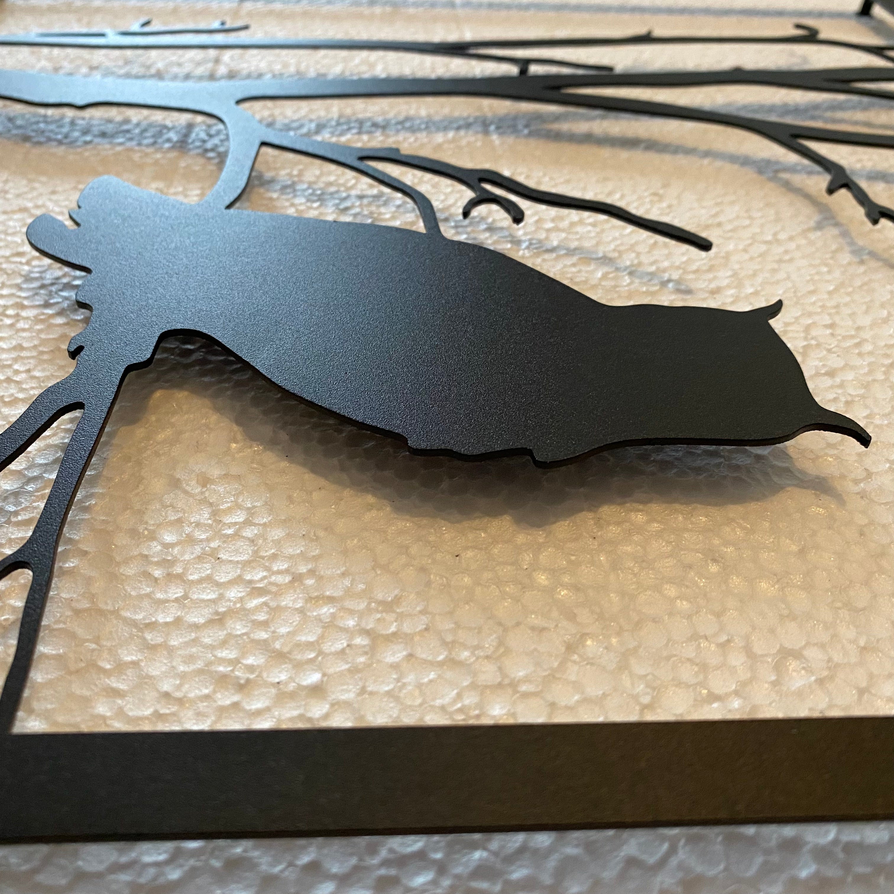 Metalen Muurdecoratie - Boom en Uil