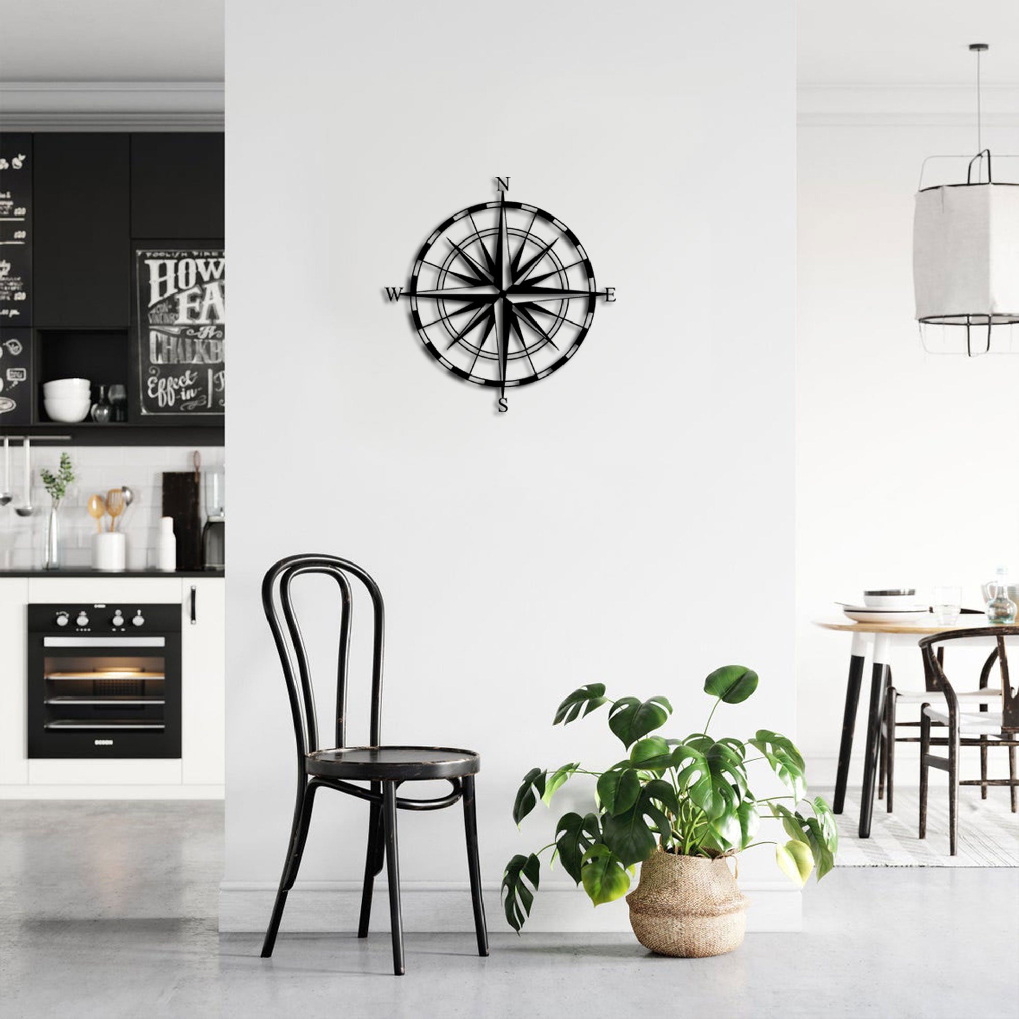 Decoración de Pared de Metal - Brújula