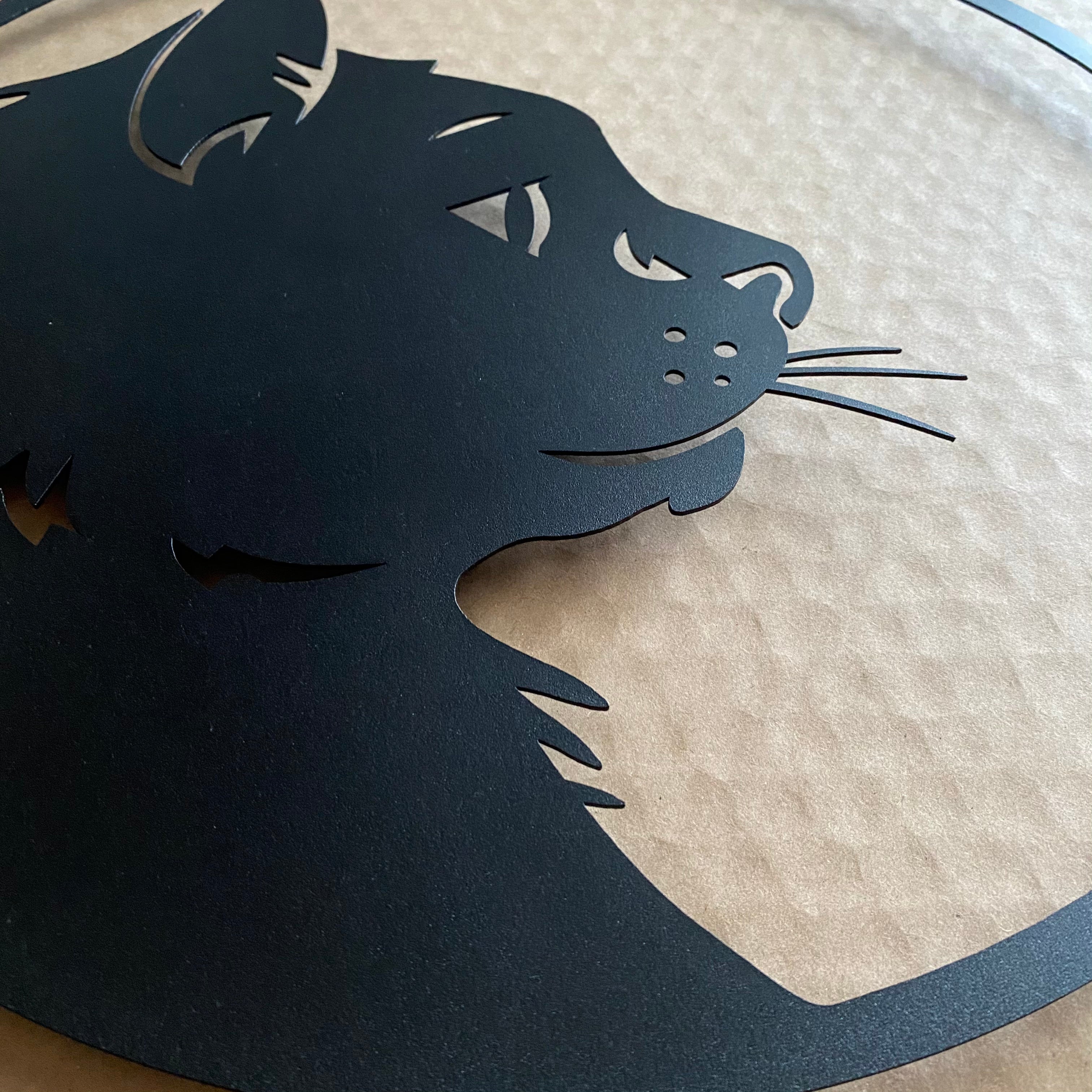 Décoration Murale en Métal - Profil de chat