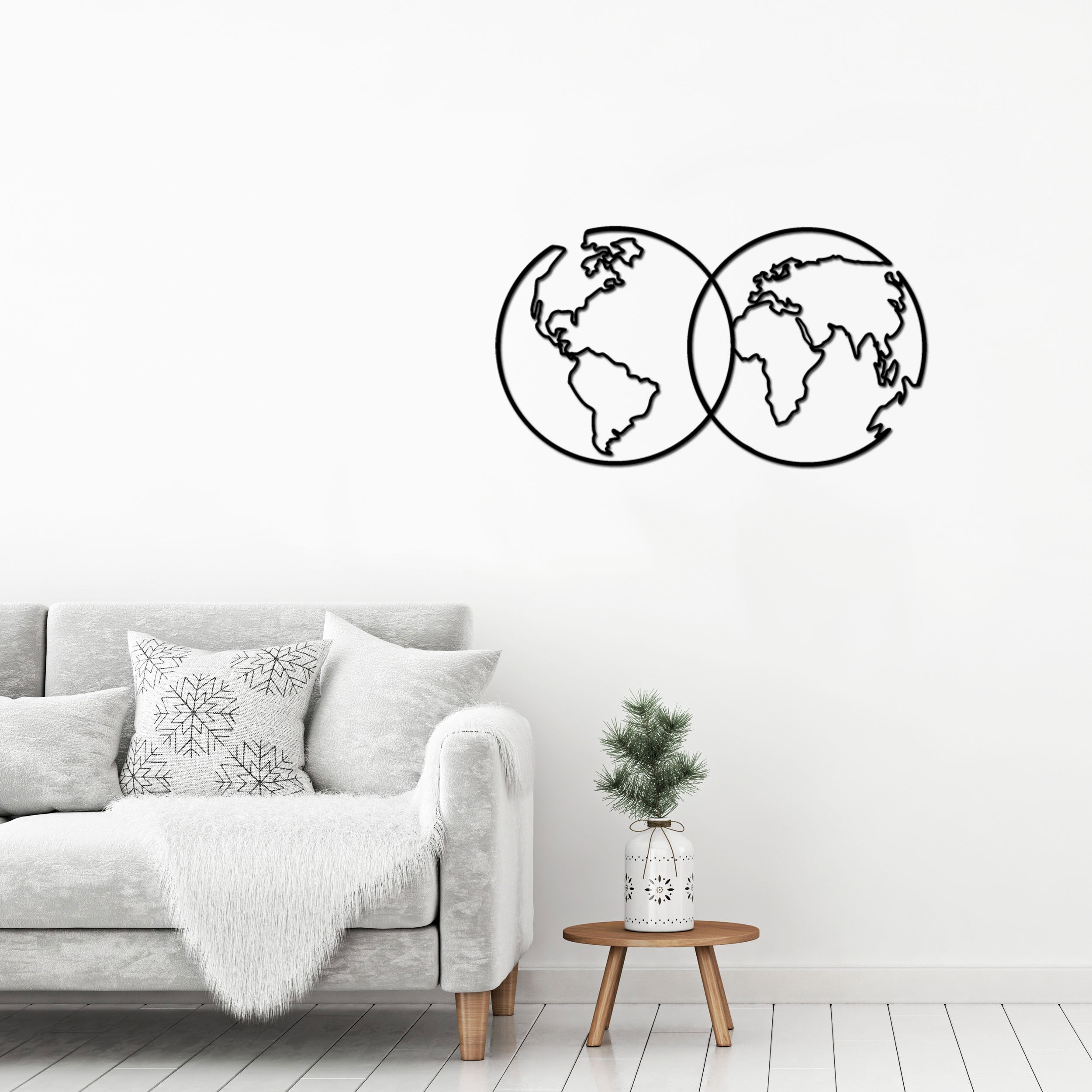 Decorazione Murale in Metallo - Mappa del mondo - Unificata