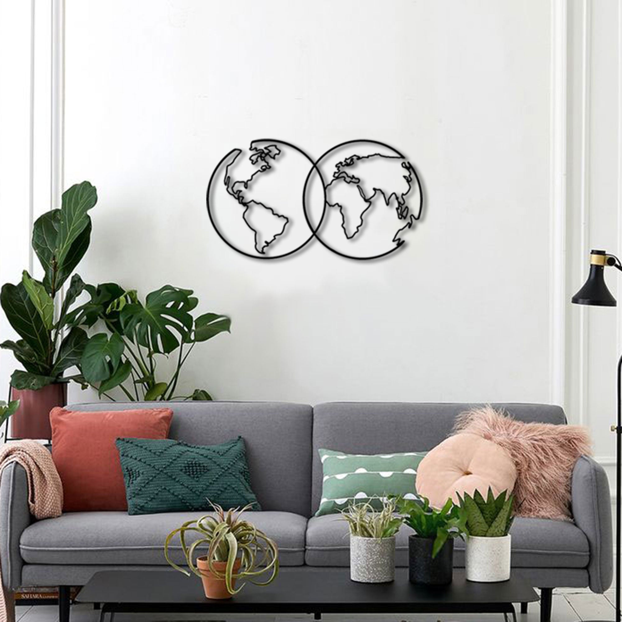 Decorazione Murale in Metallo - Mappa del mondo - Unificata