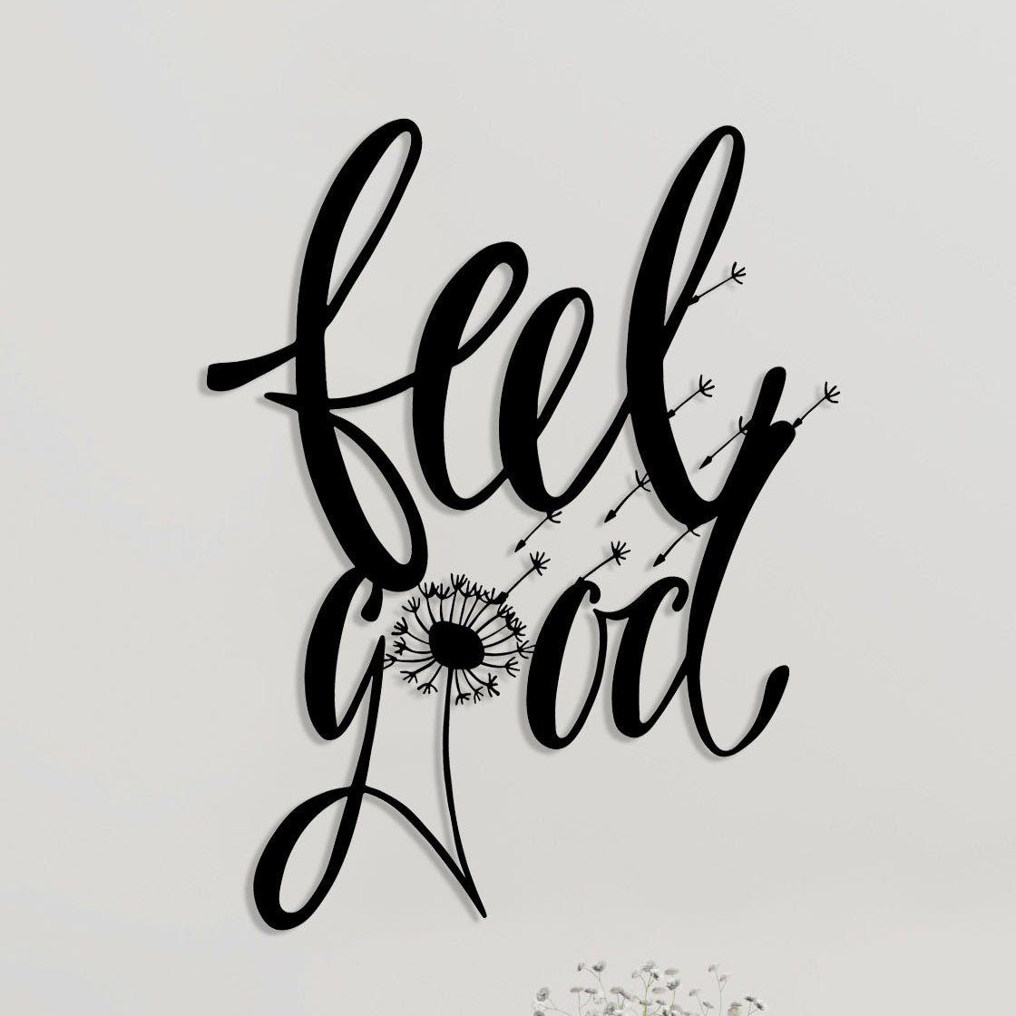 Wanddekoration aus Metall - Feel Good