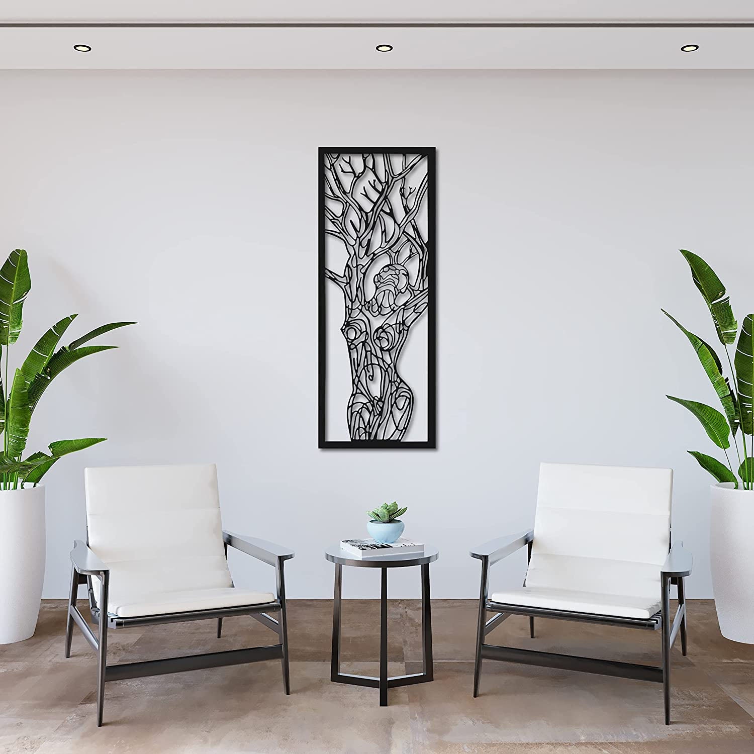Décoration Murale en Métal - Femme Arbre de Vie