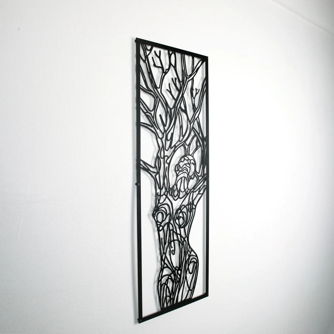 Décoration Murale en Métal - Femme Arbre de Vie