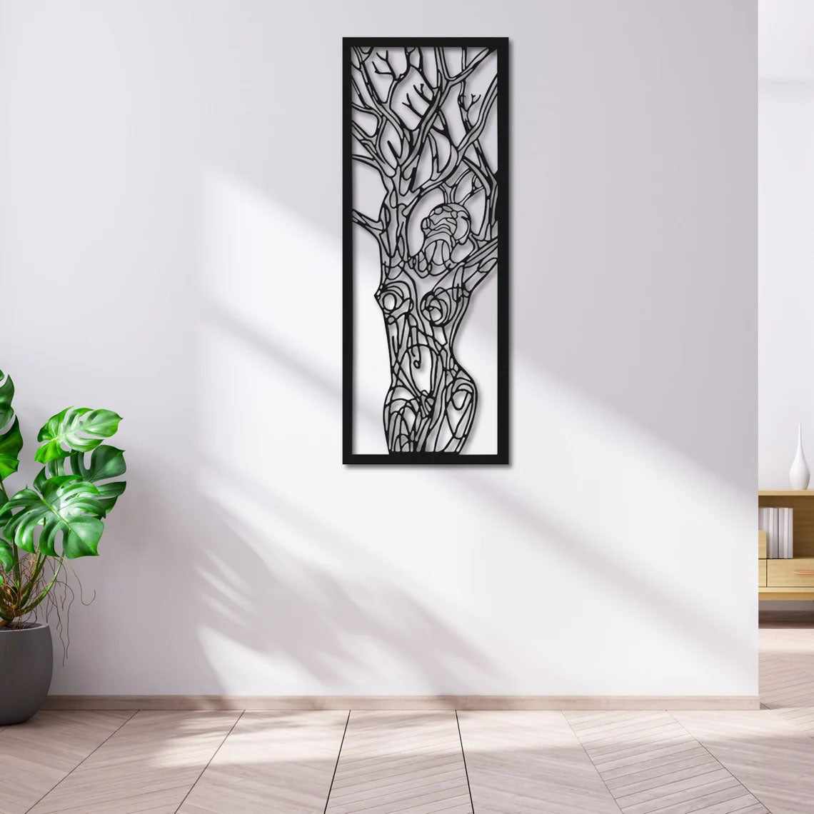 Décoration Murale en Métal - Femme Arbre de Vie