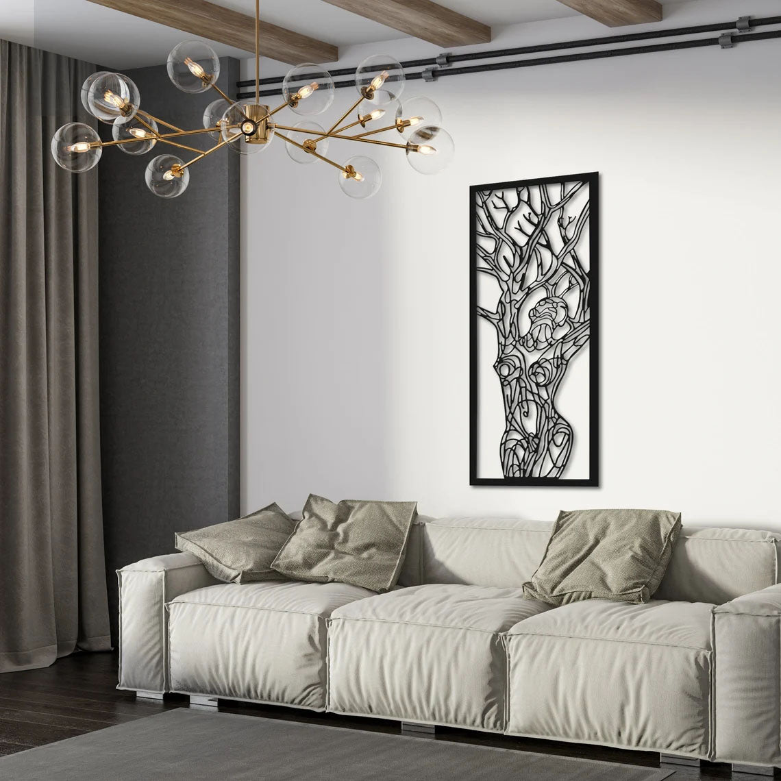 Décoration Murale en Métal - Femme Arbre de Vie
