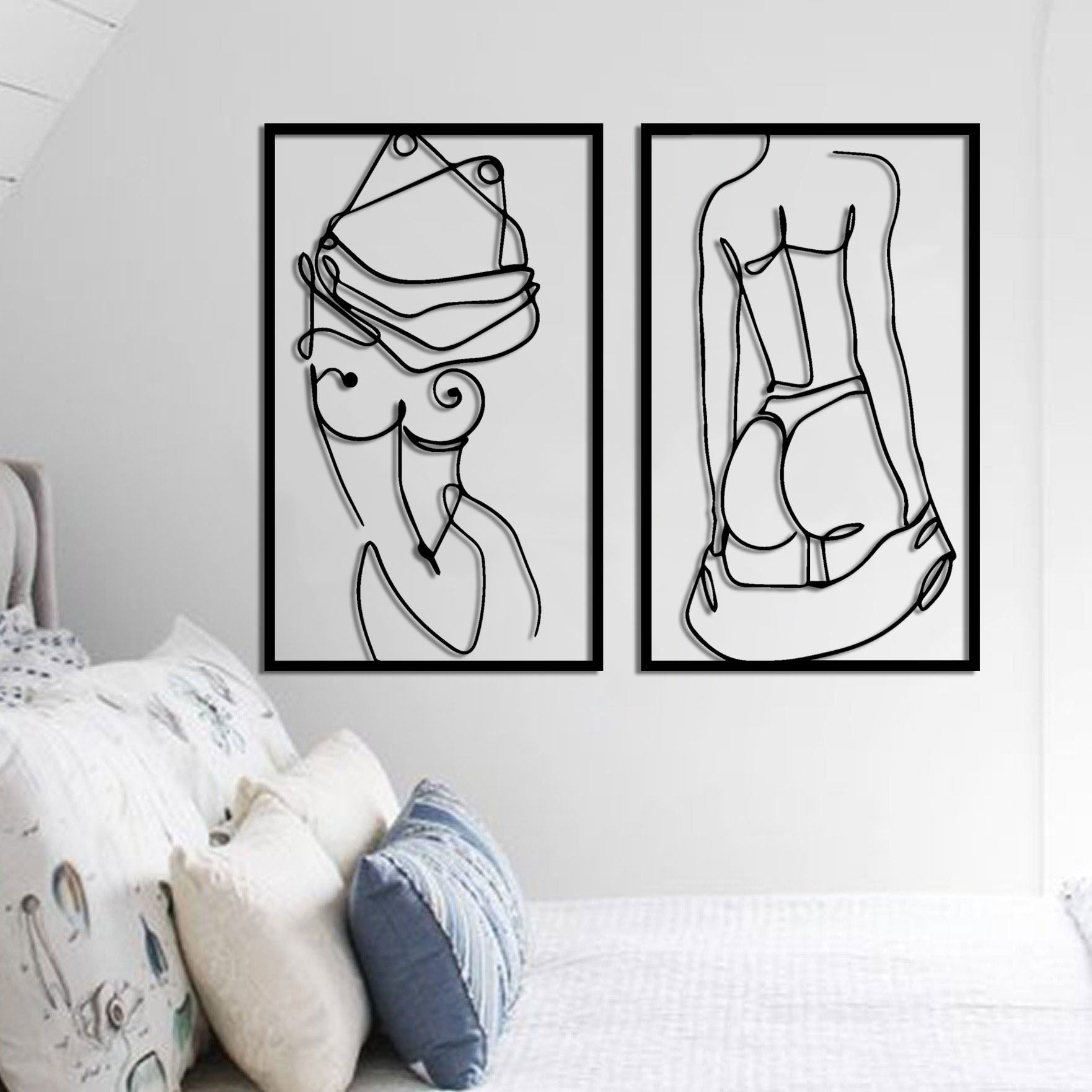 Metalen Muurdecoratie - Naakte Vrouw