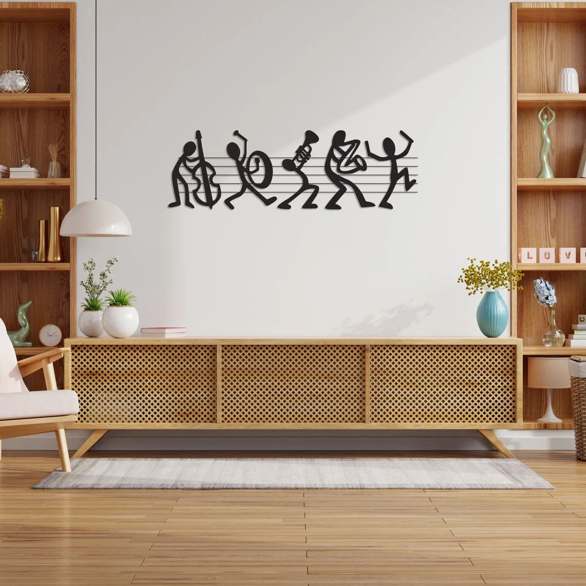 Décoration Murale en Métal - Musiciens de bande