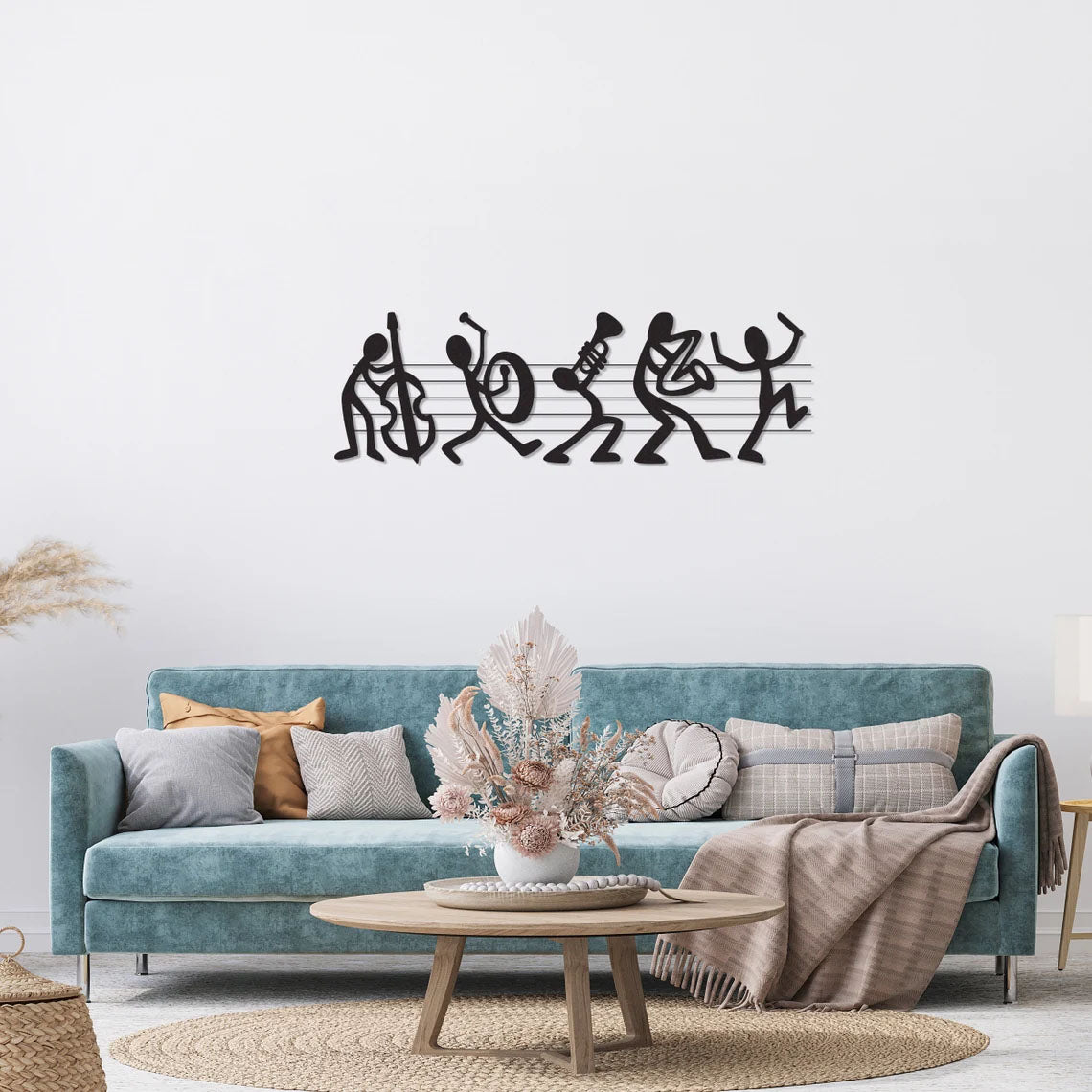 Décoration Murale en Métal - Musiciens de bande