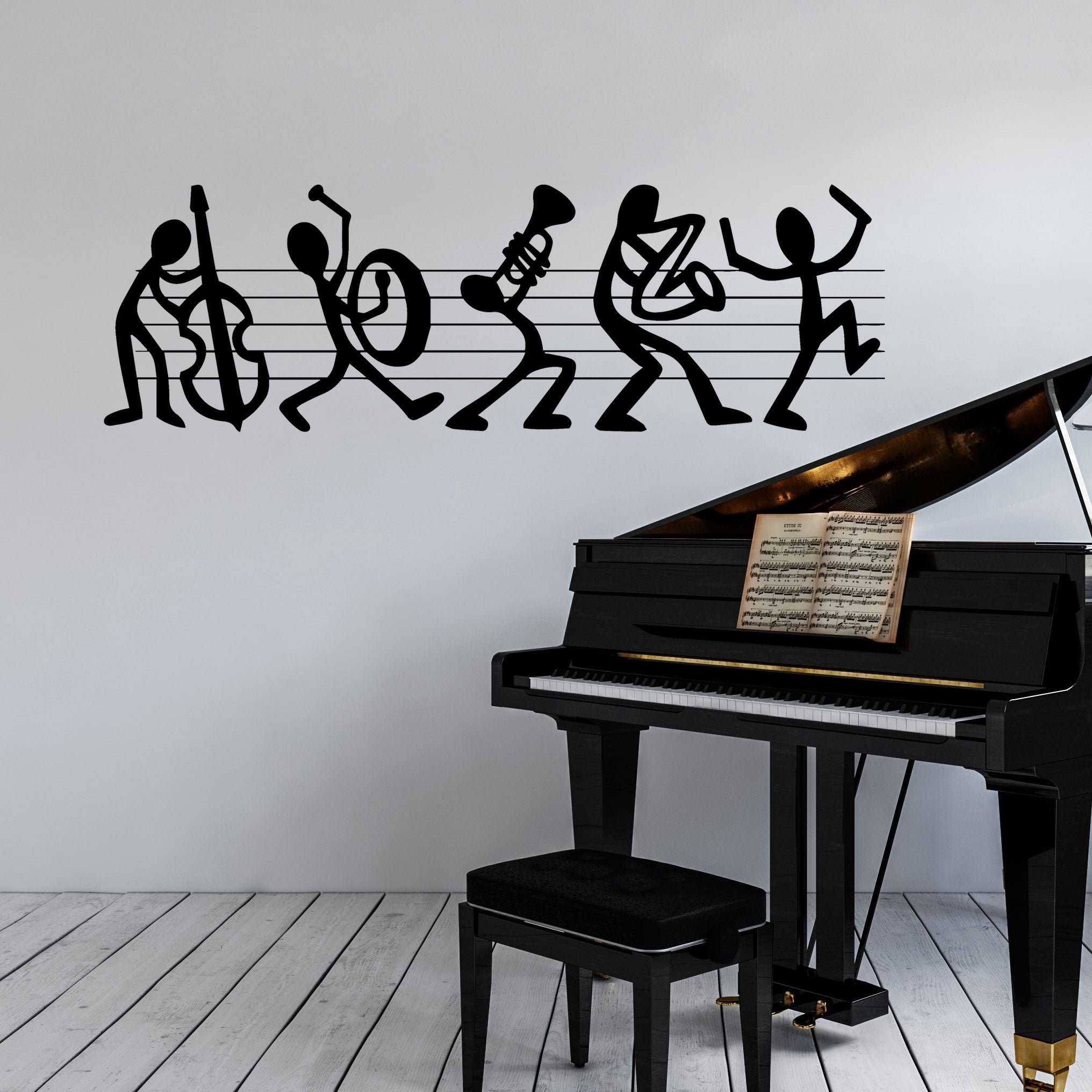 Décoration Murale en Métal - Musiciens de bande