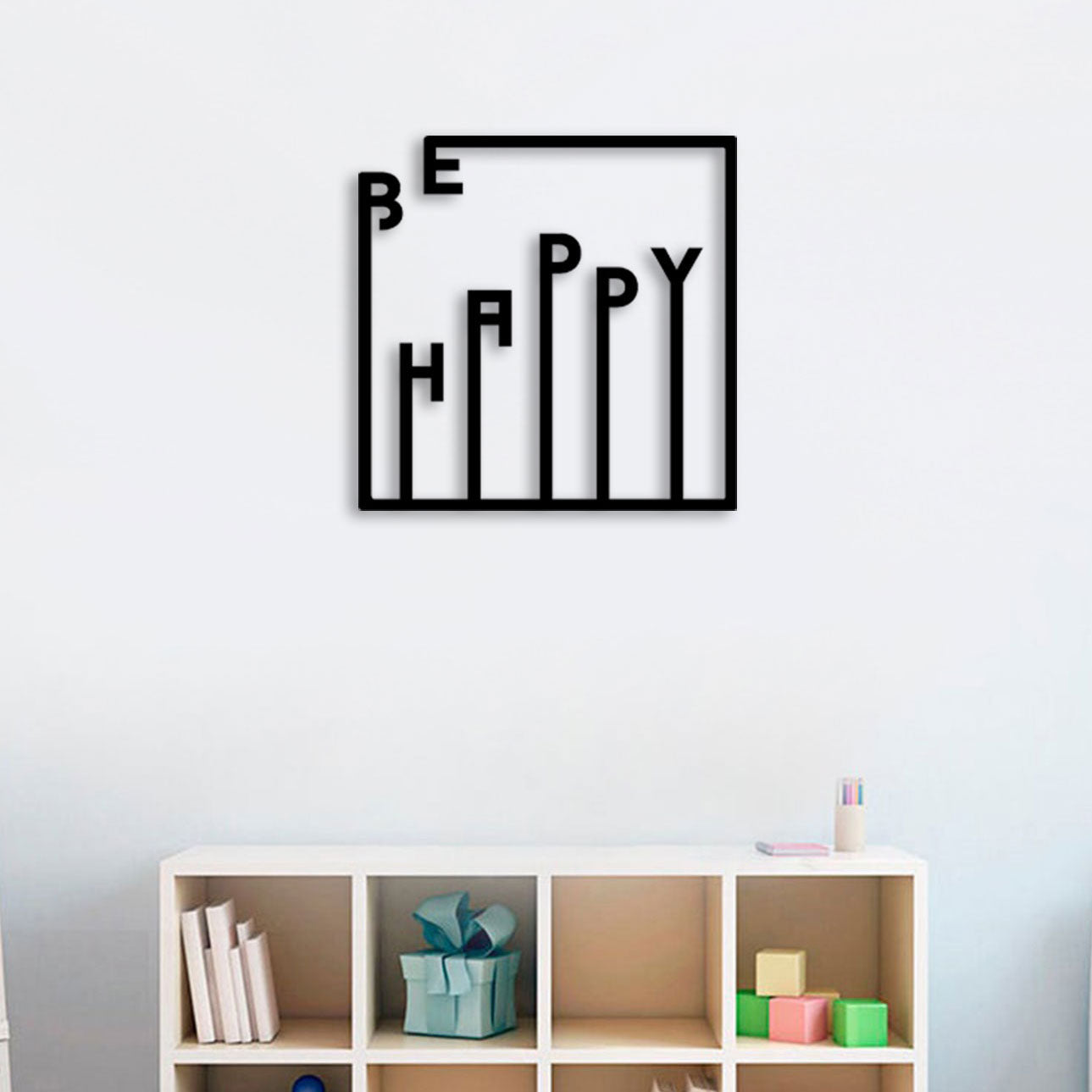 Decoración de Pared de Metal - Be Happy