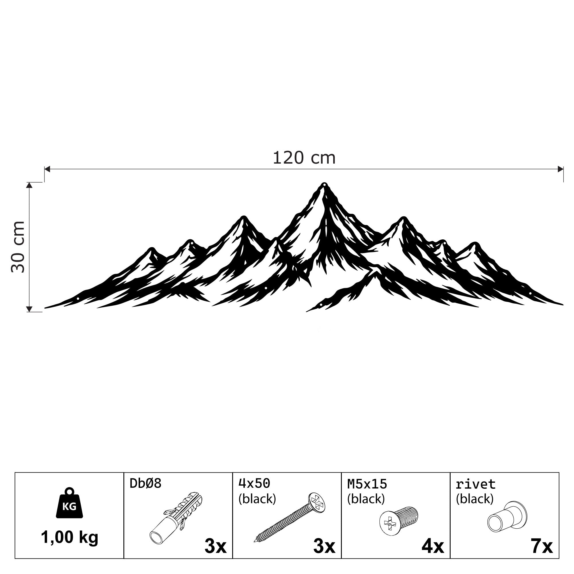 Metalen Muurdecoratie - Alpine Horizon