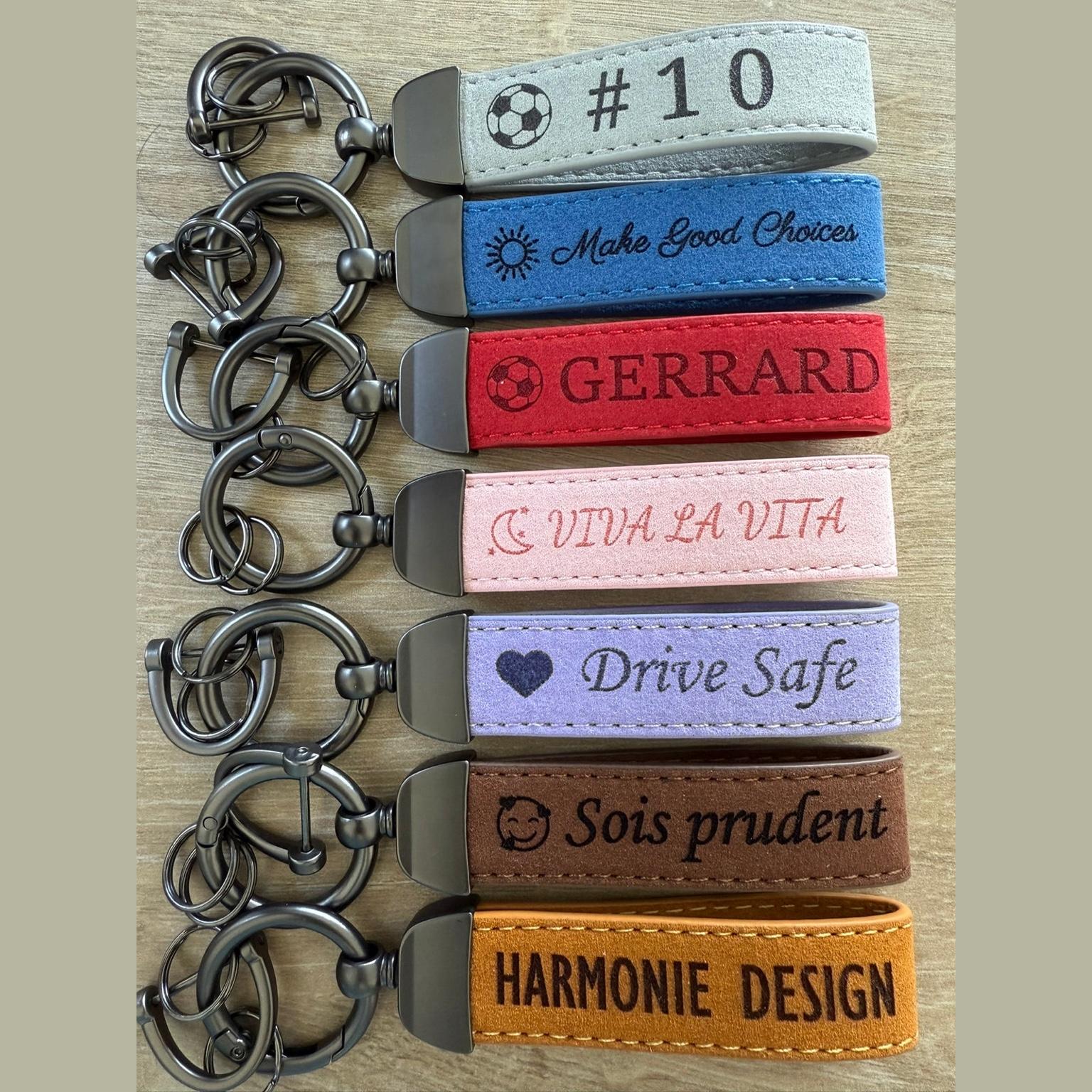 Personalisiseerbare Leren Sleutelhanger