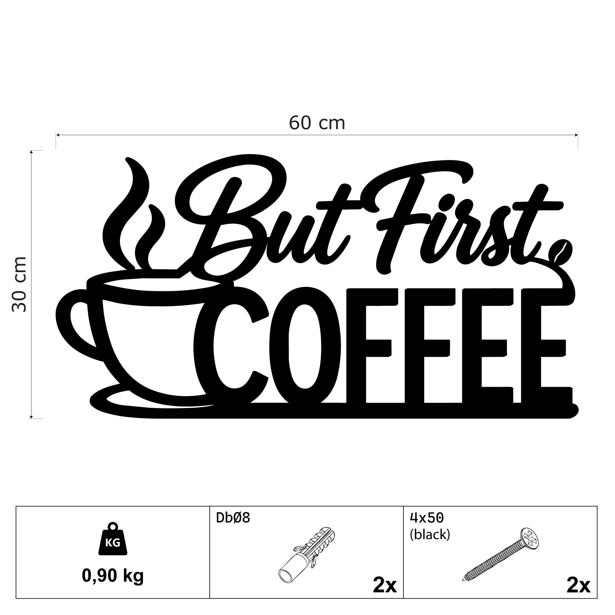But First, Coffee Metal Wall Art