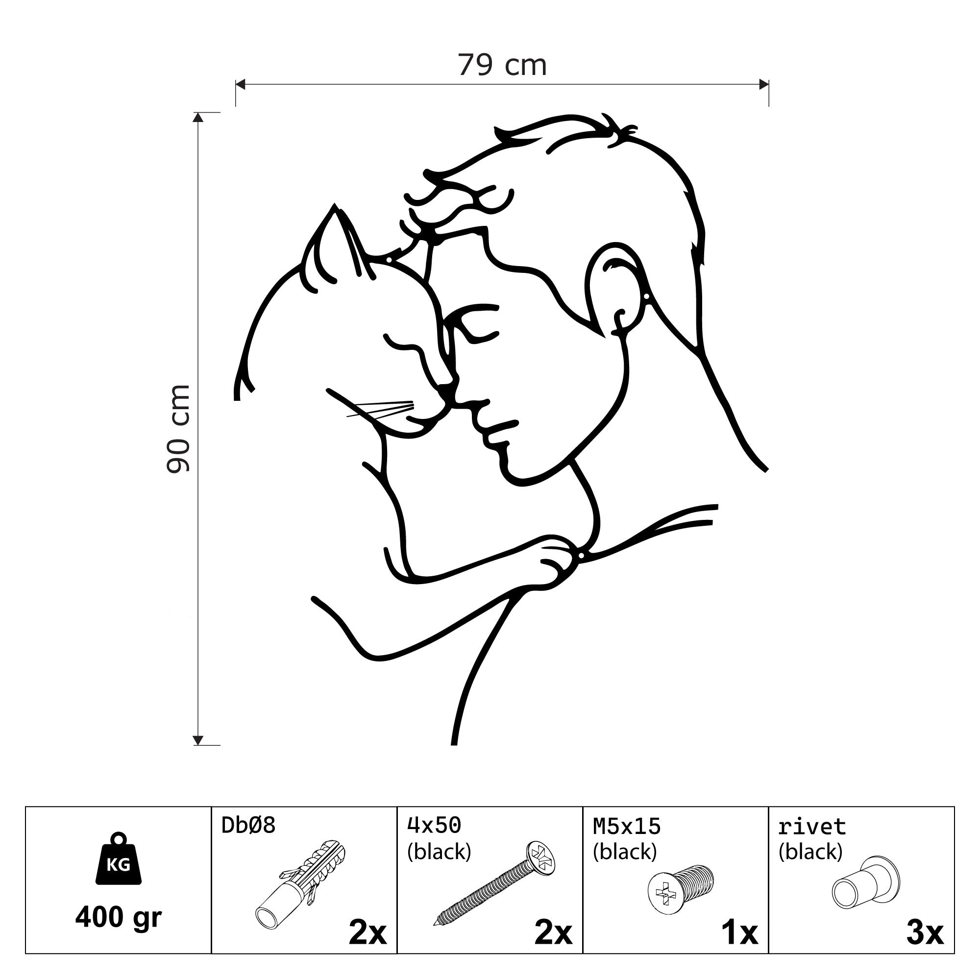 Wanddeko Metall - Katzenliebhaber V.02