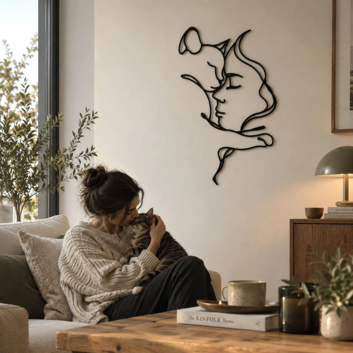 Décoration murale chat en métal