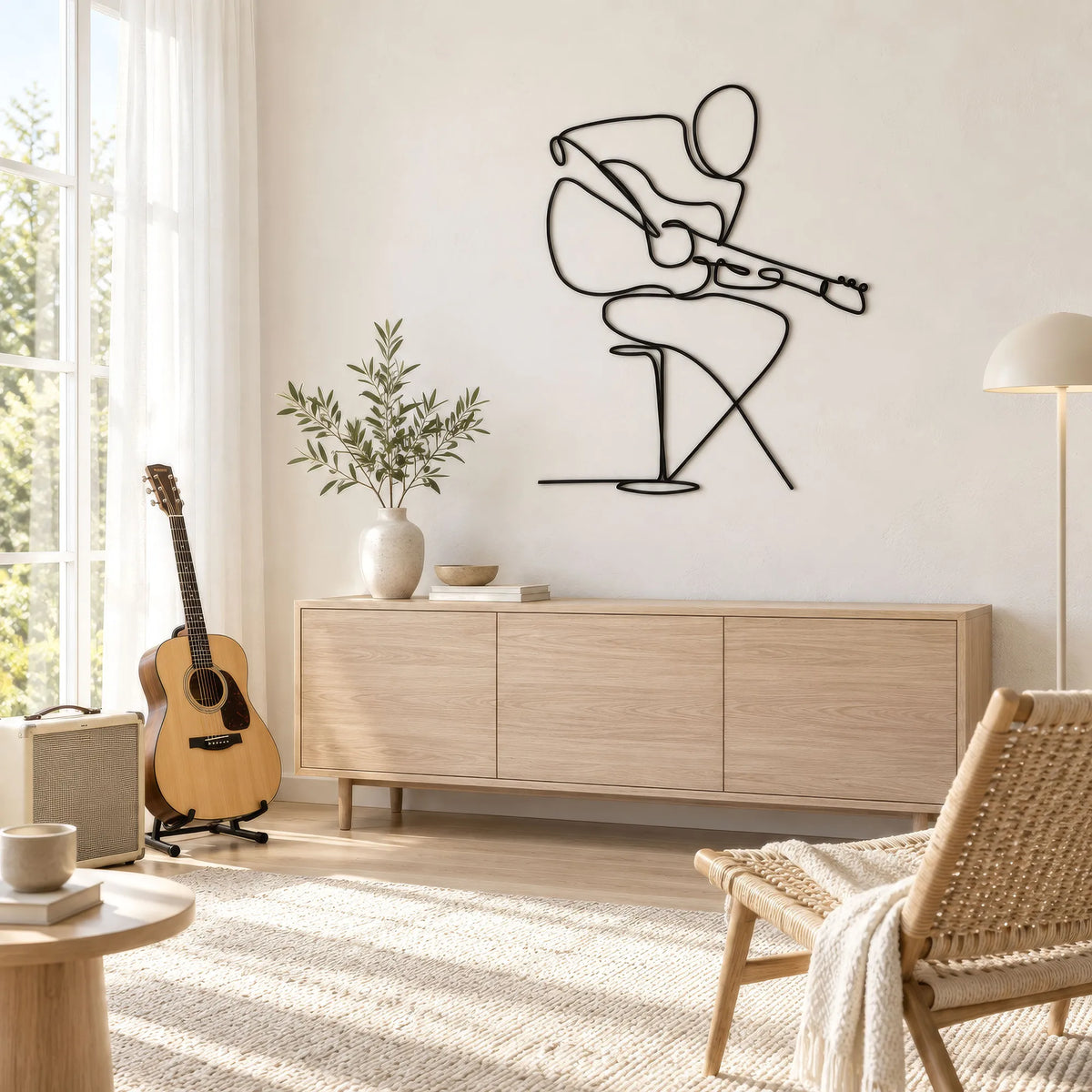Décoration murale en métal - guitariste