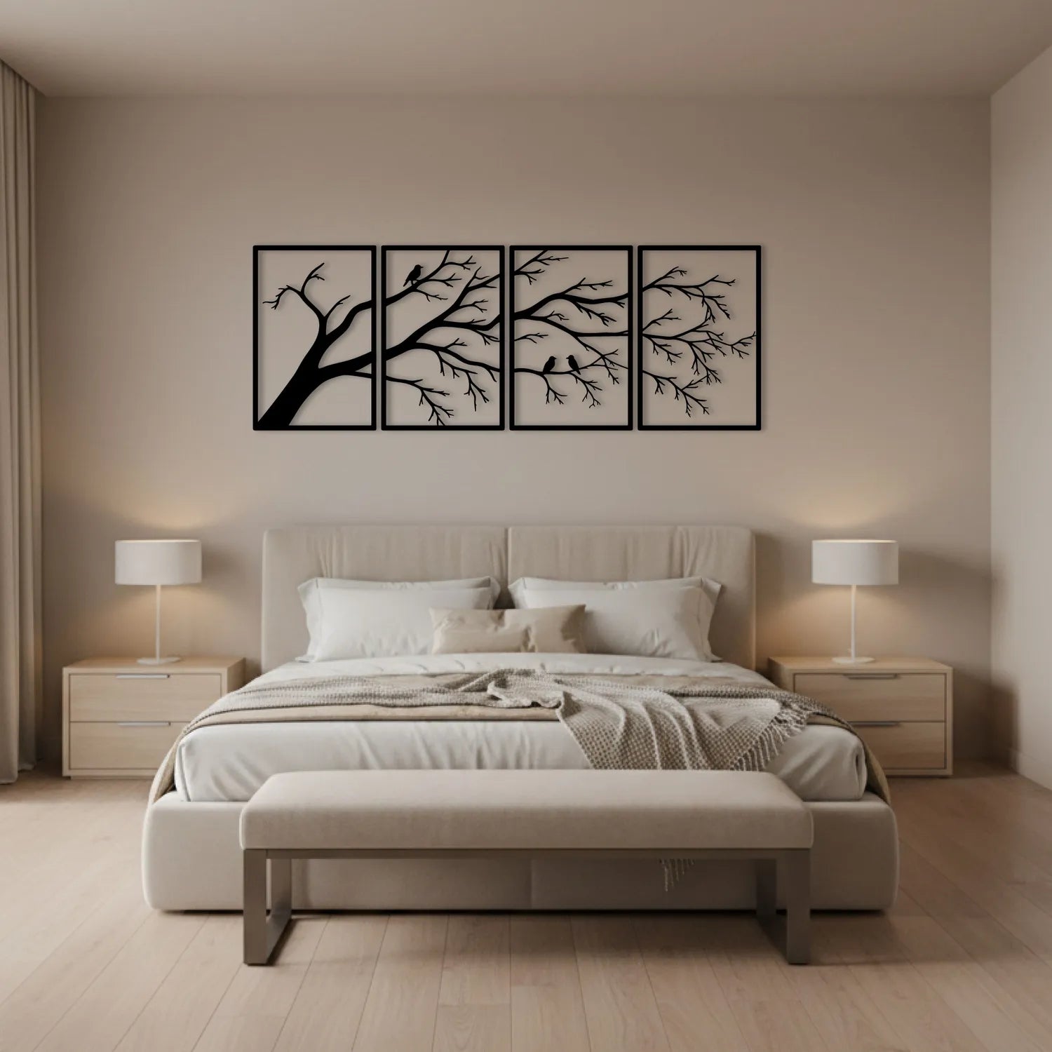 Décoration murale en métal - Quadra branches