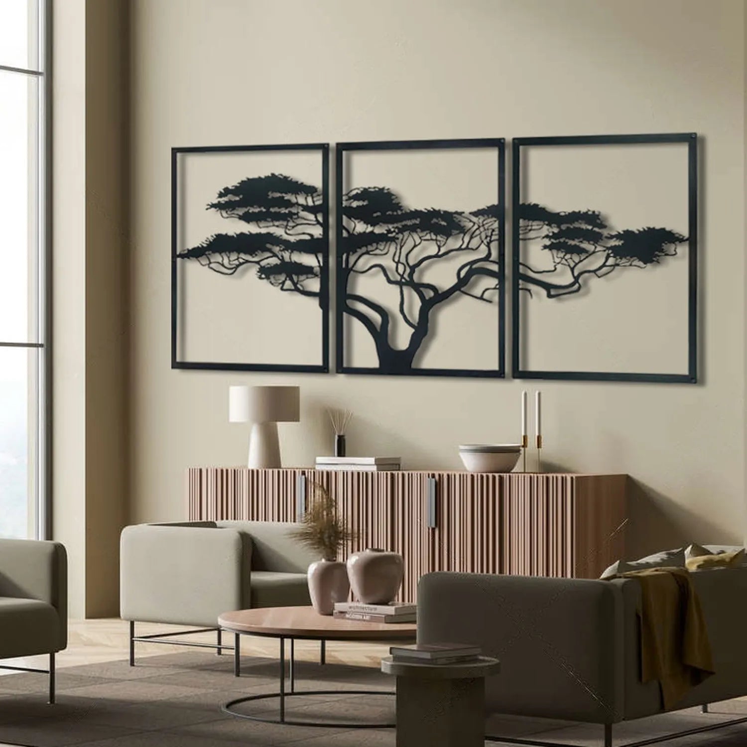 Décoration murale en métal - Arbre africain