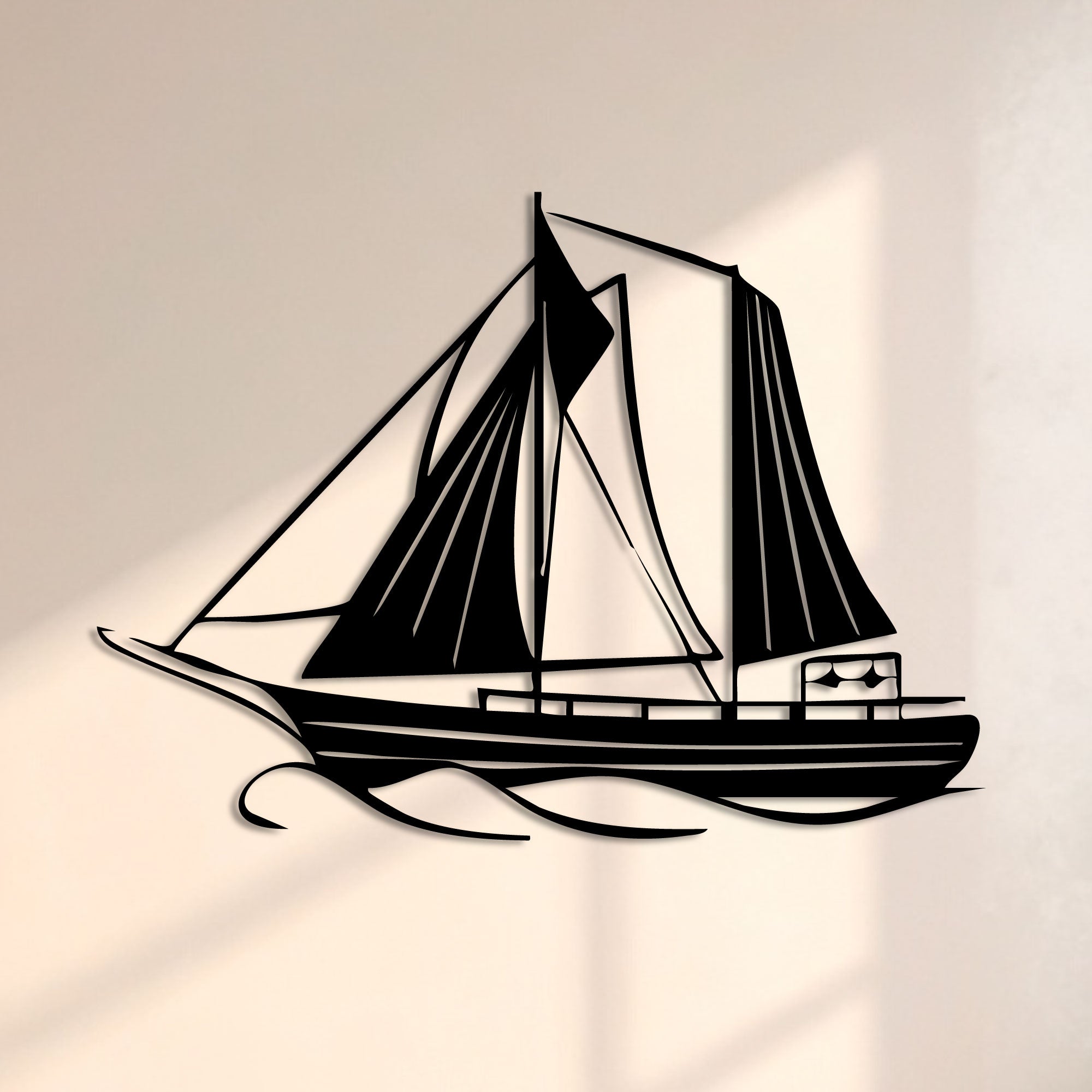 Décoration Murale en Métal - Bateau à voile