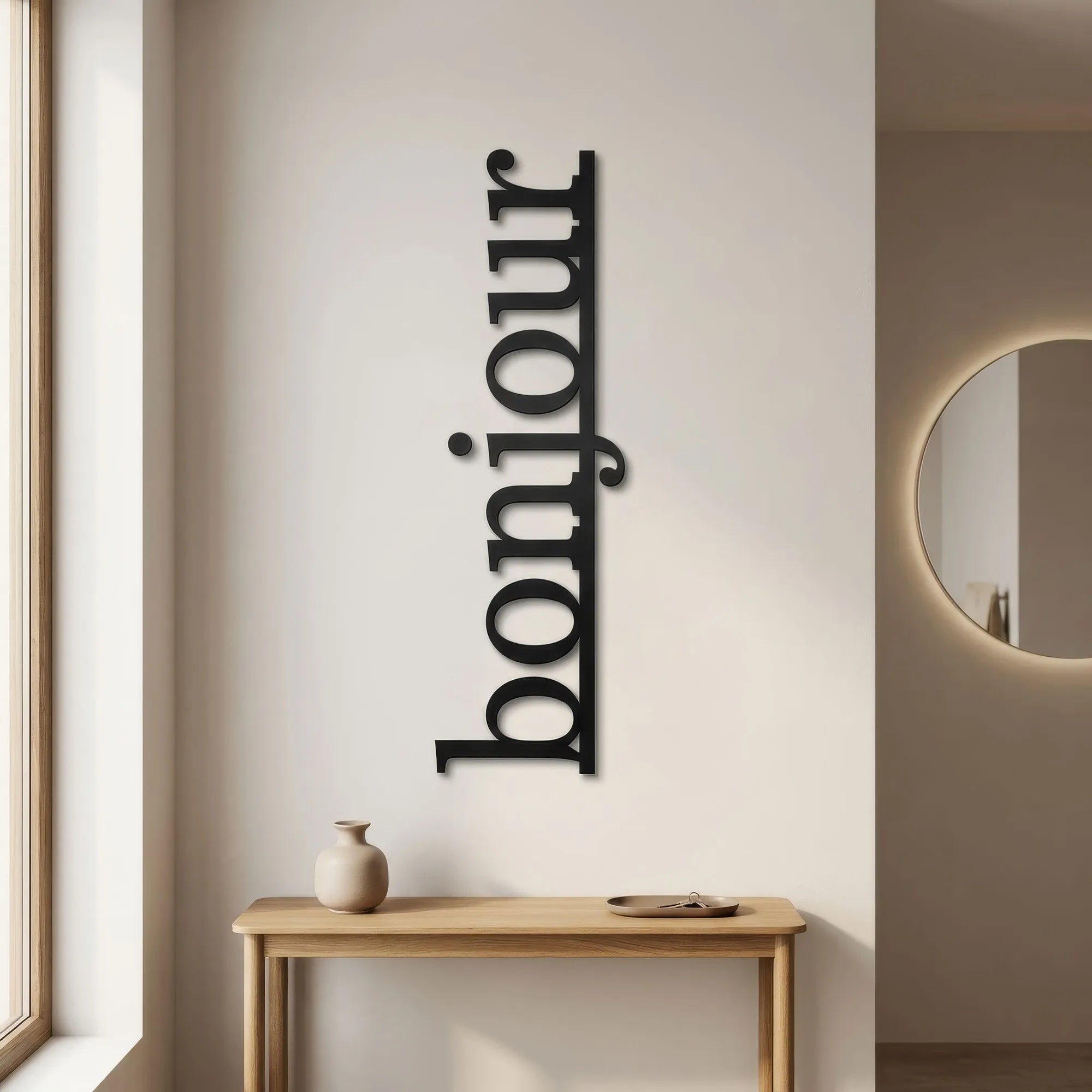 Décoration Murale Métal - Bonjour (HEY.03)