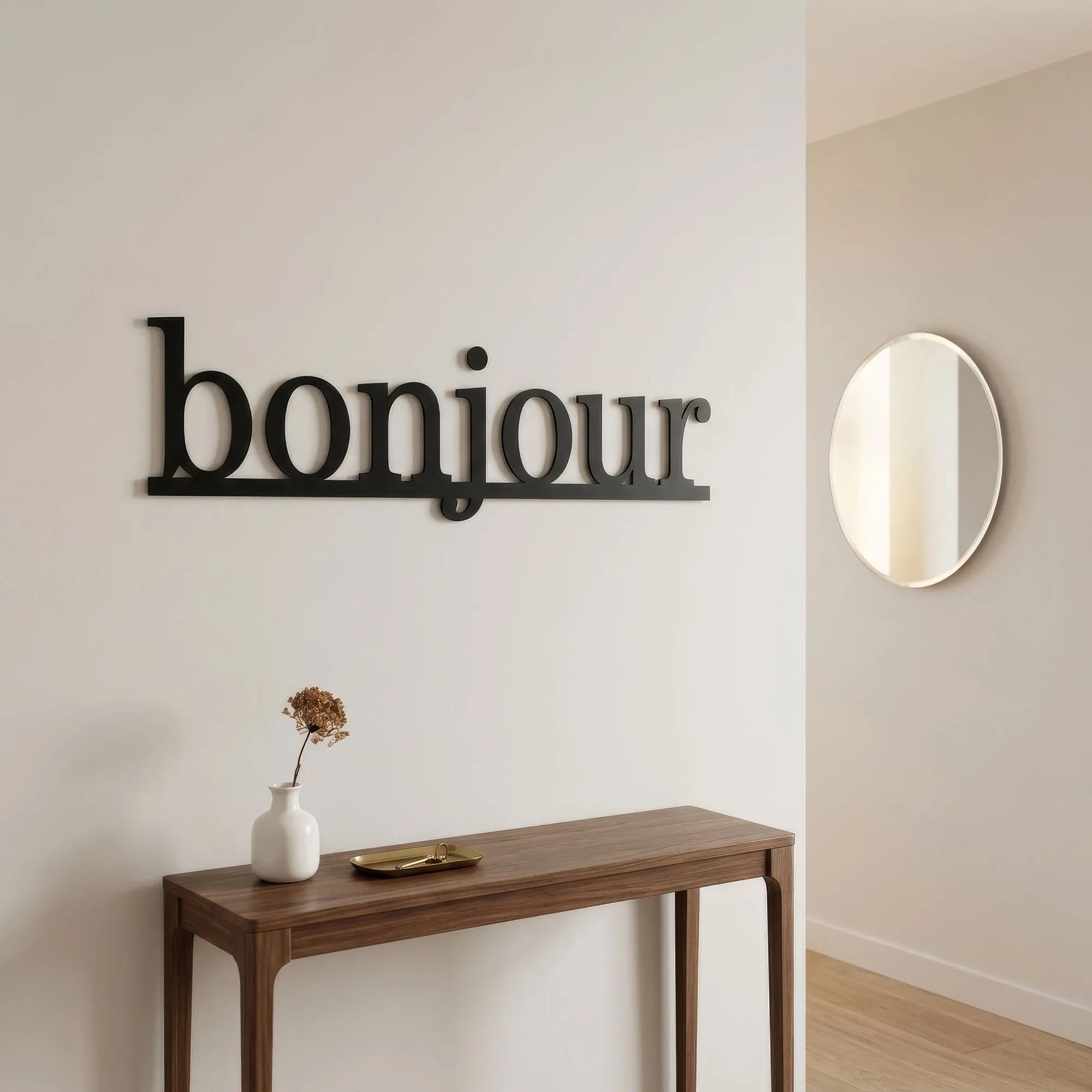 Décoration Murale Métal - Bonjour (HEY.03)