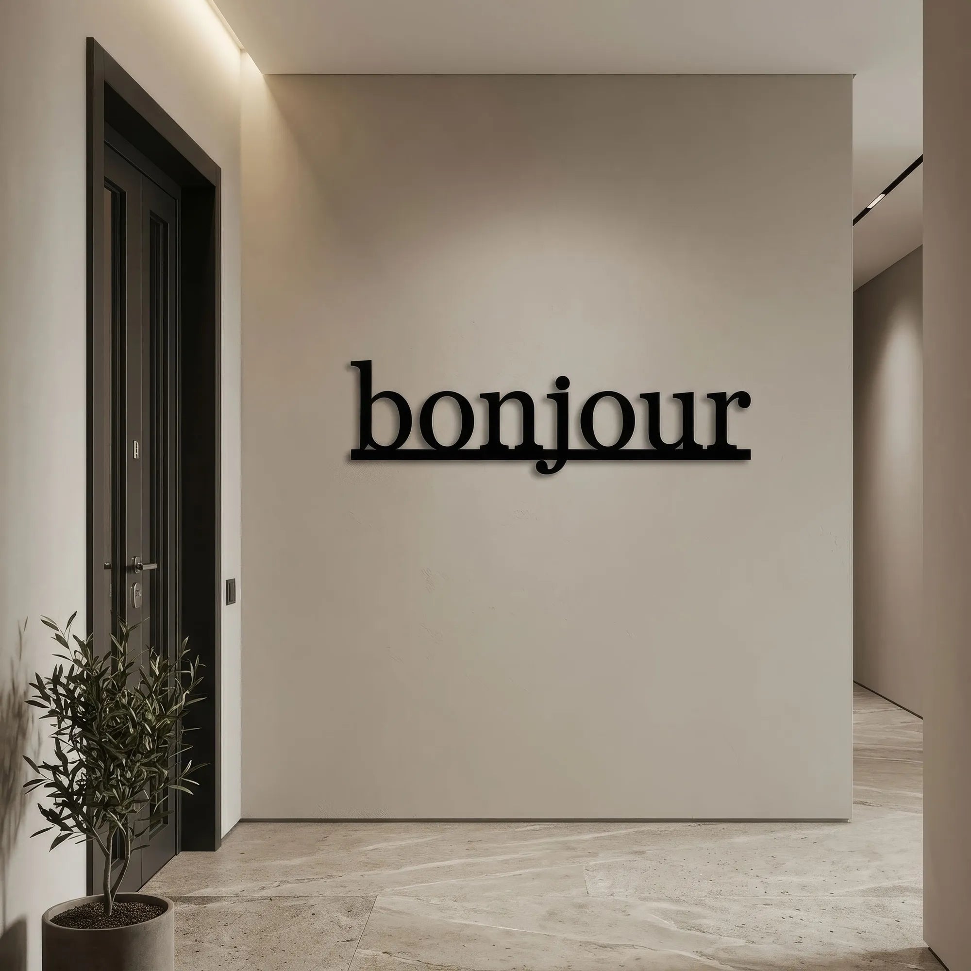 Décoration Murale Métal - Bonjour (HEY.03)