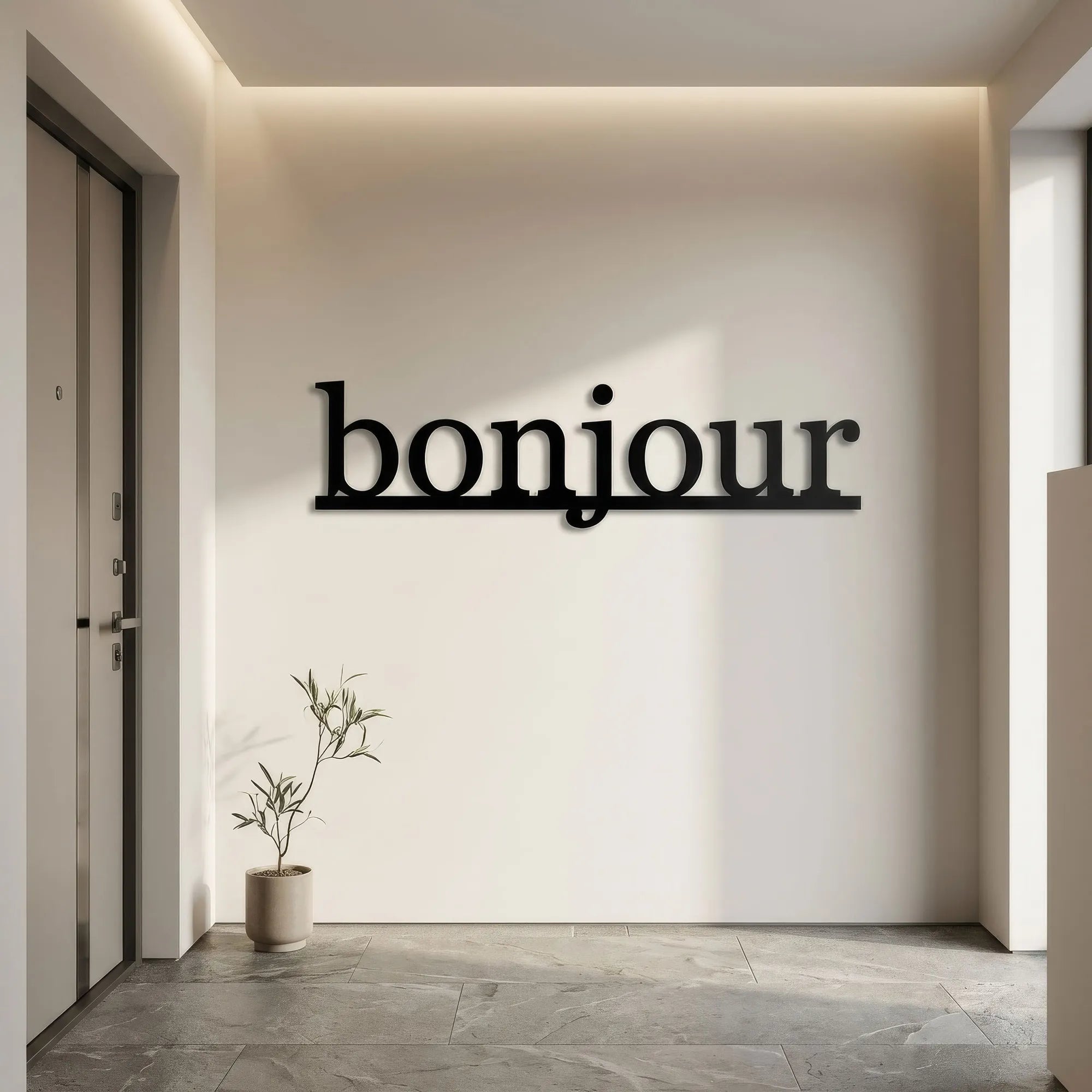 Décoration Murale Métal - Bonjour (HEY.03)