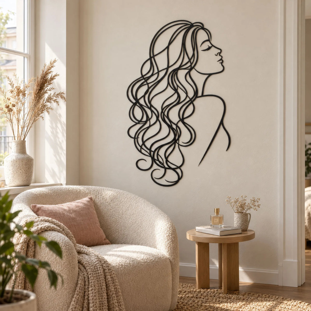 Décoration murale en métal - coiffure