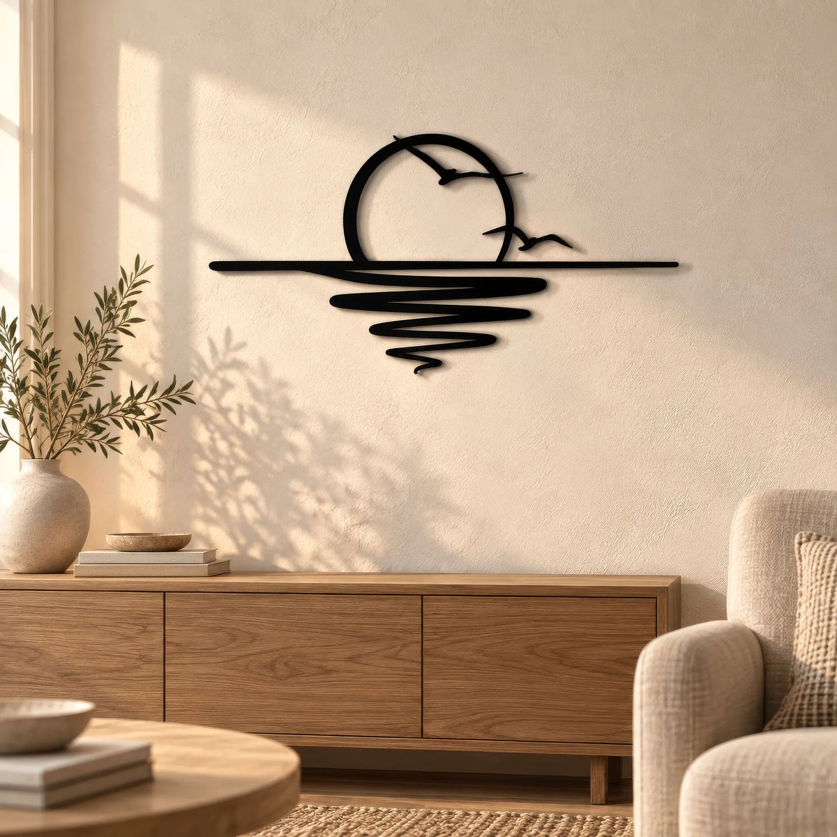Décoration murale en métal - Coucher du soleil (SUN.04)