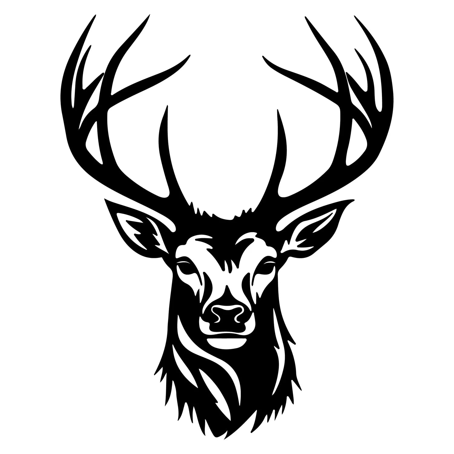 Décoration murale en métal noir - Tête de cerf