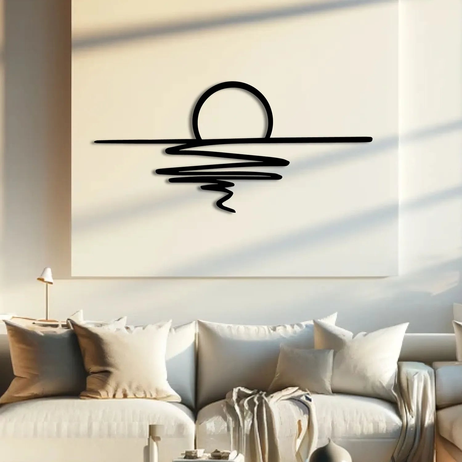 Décoration murale en métal noir - Coucher du soleil