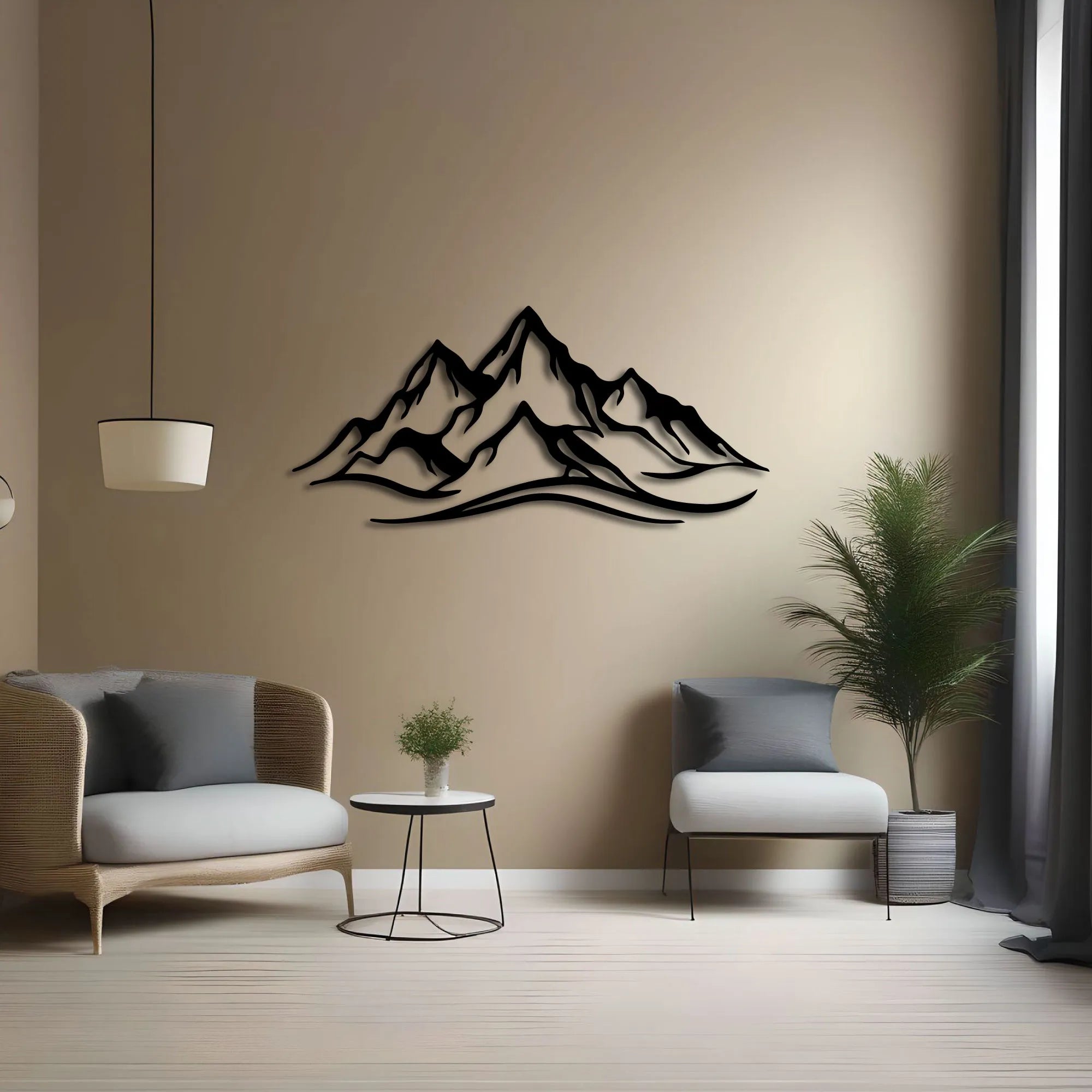 Décoration murale en métal - Montagne