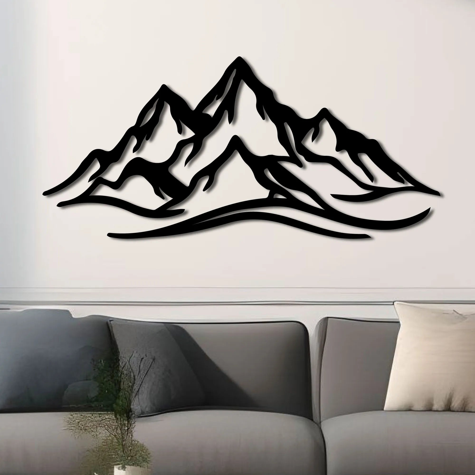 Décoration murale en métal - Montagne