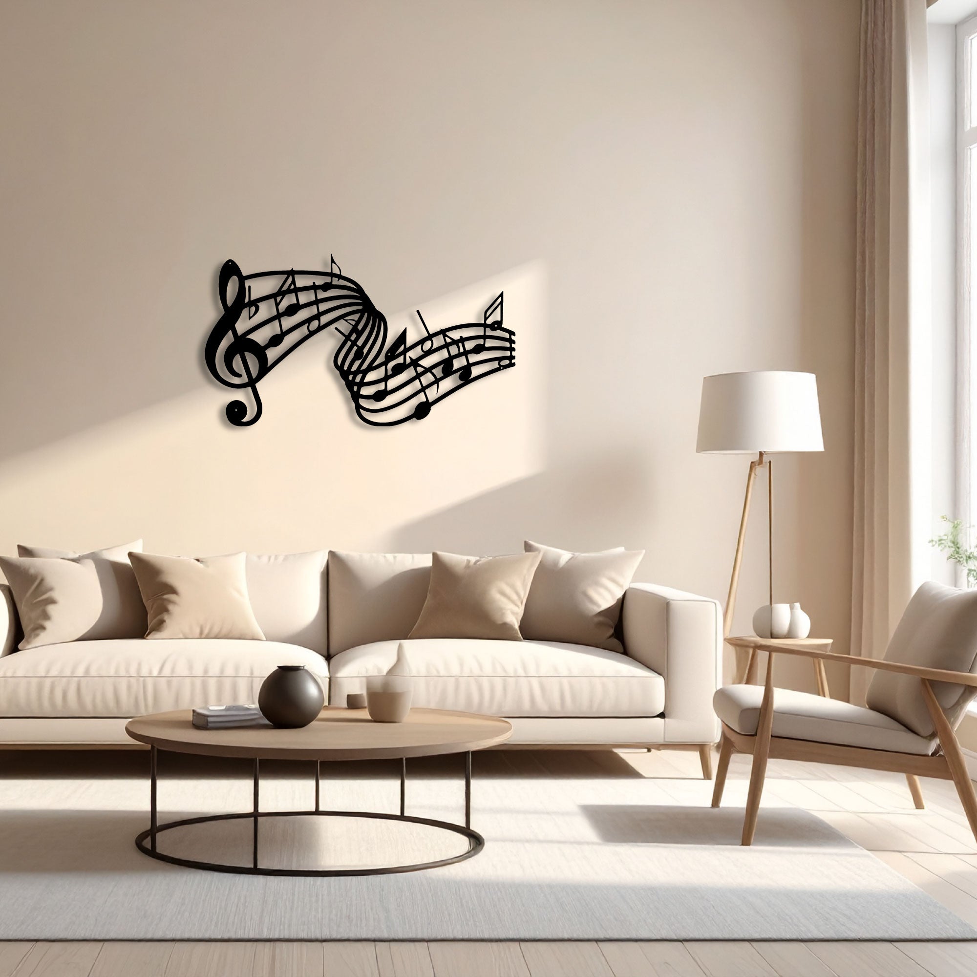 Décoration Murale en Métal - Notes de musique