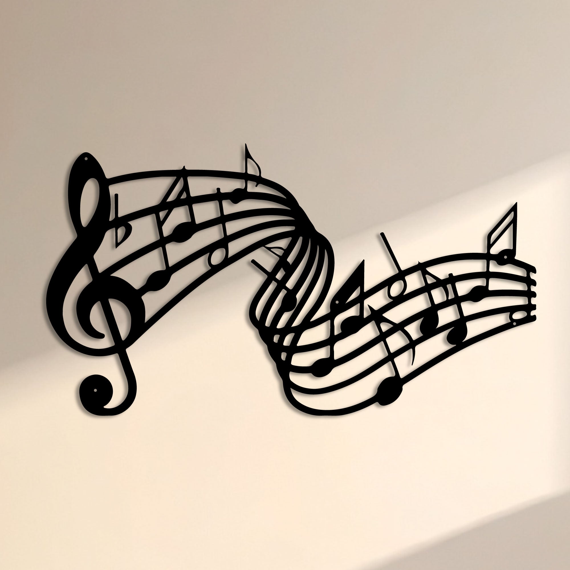Décoration Murale en Métal - Notes de musique