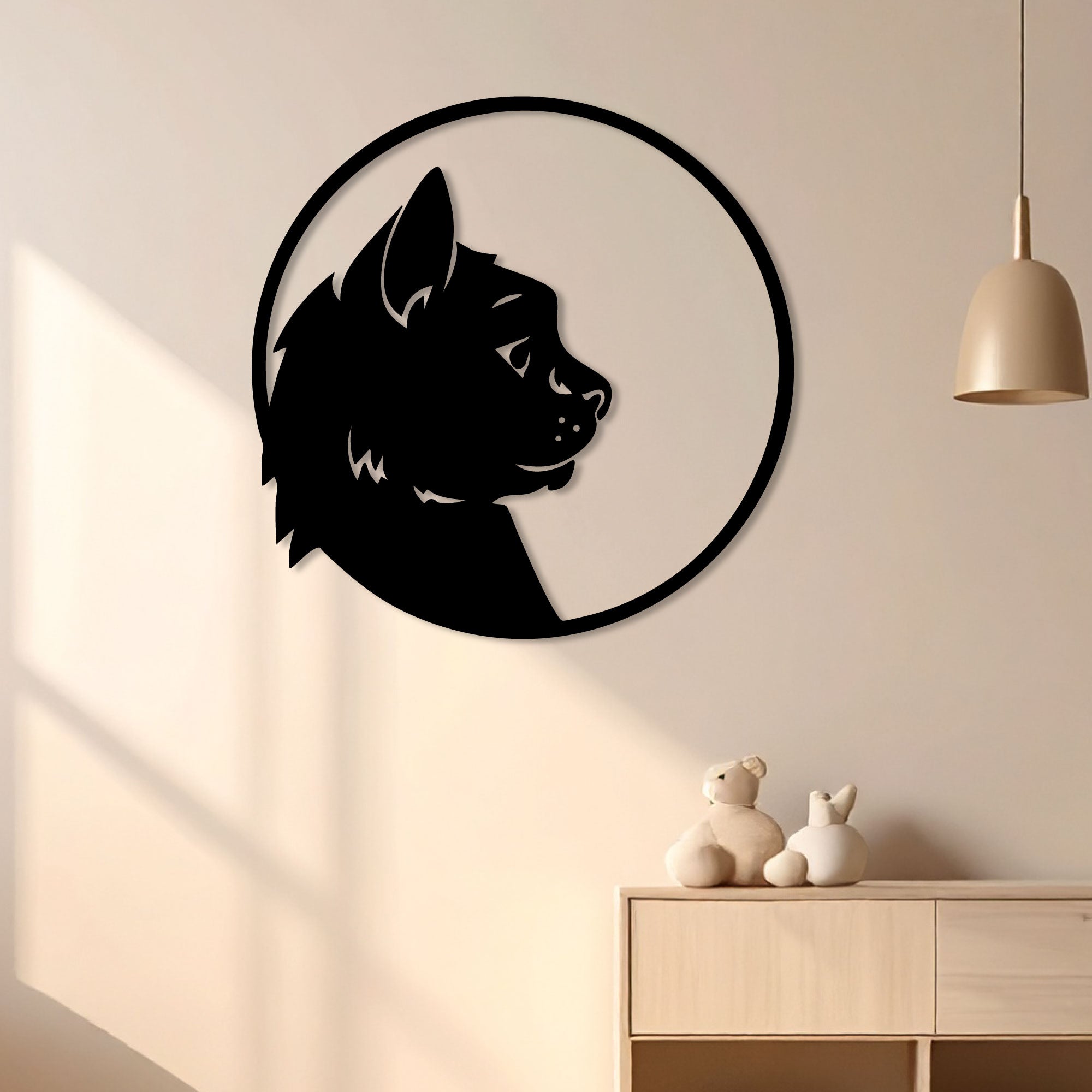 Décoration Murale en Métal - Profil de chat