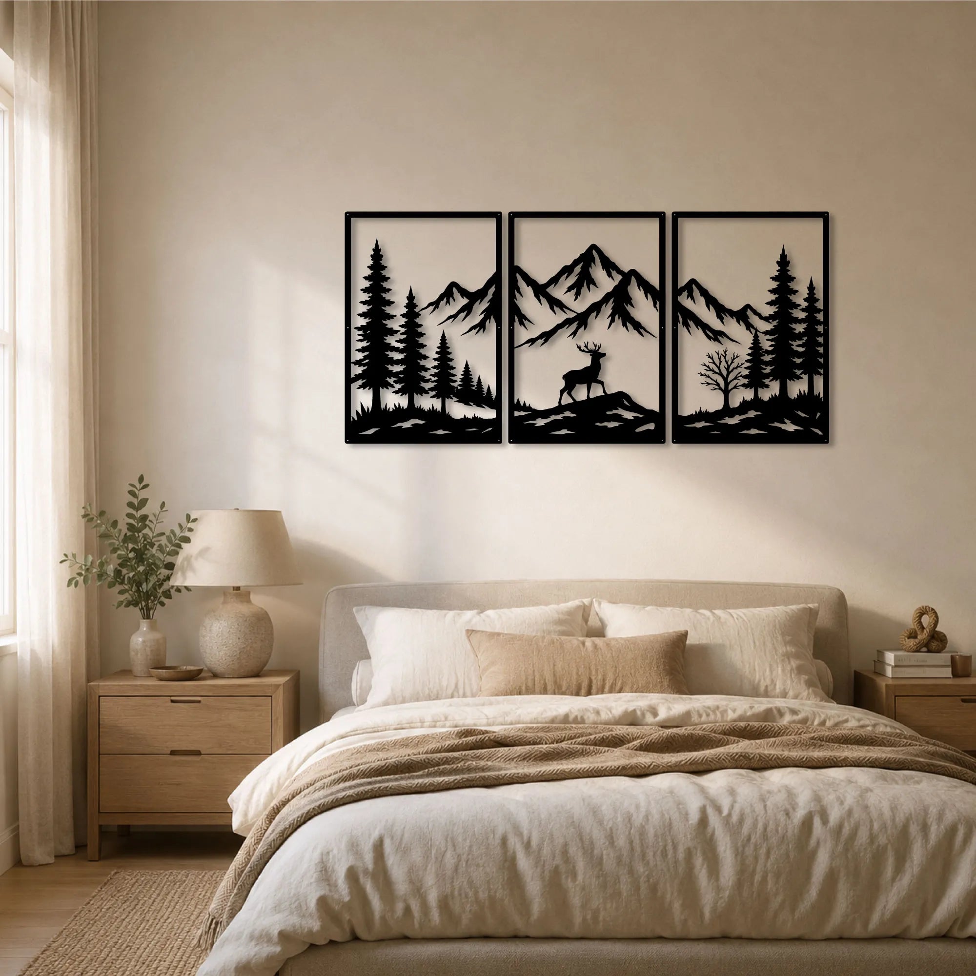 Decorazione Murale in Metallo - Il Cervo Alpino