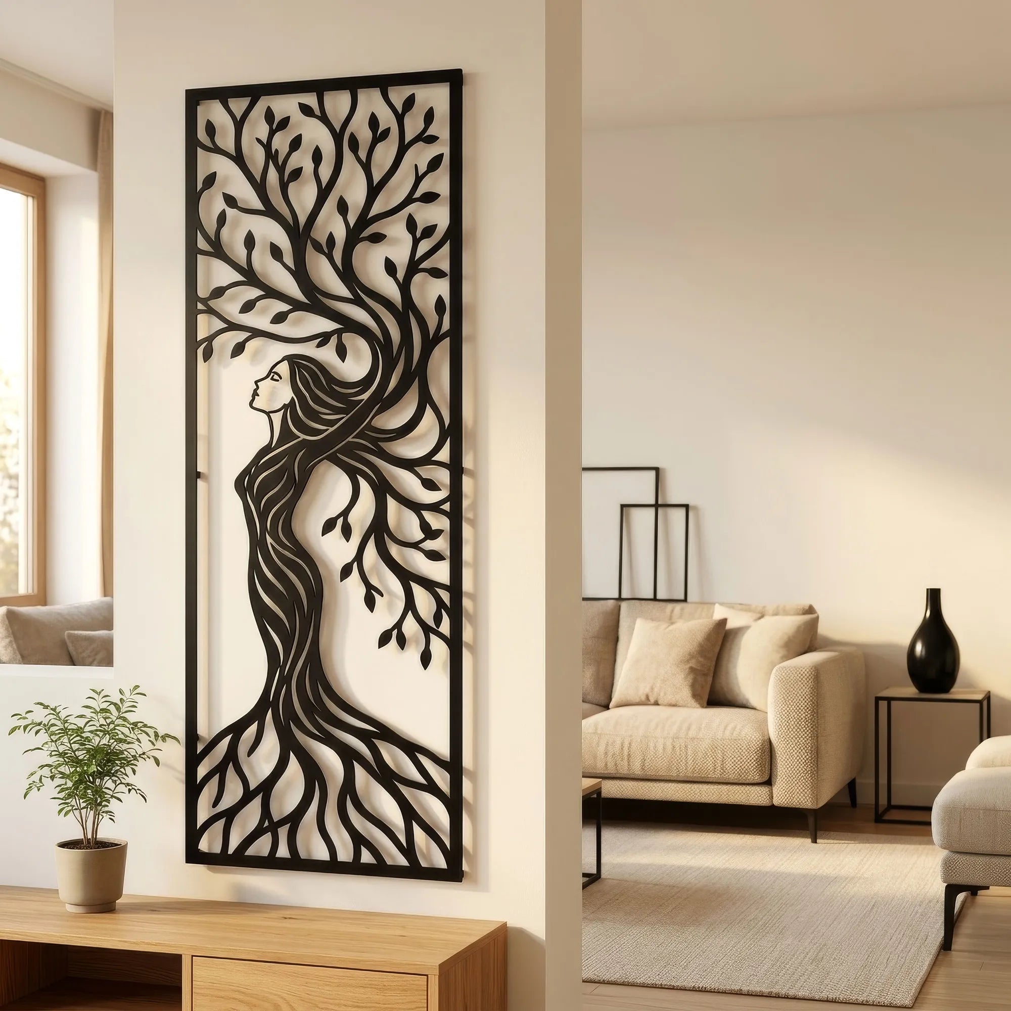 Tree Woman Metal Wall Art