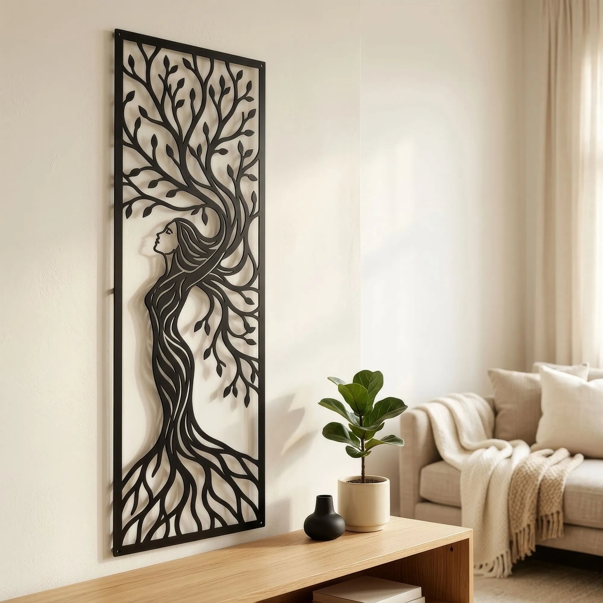 Tree Woman Metal Wall Art
