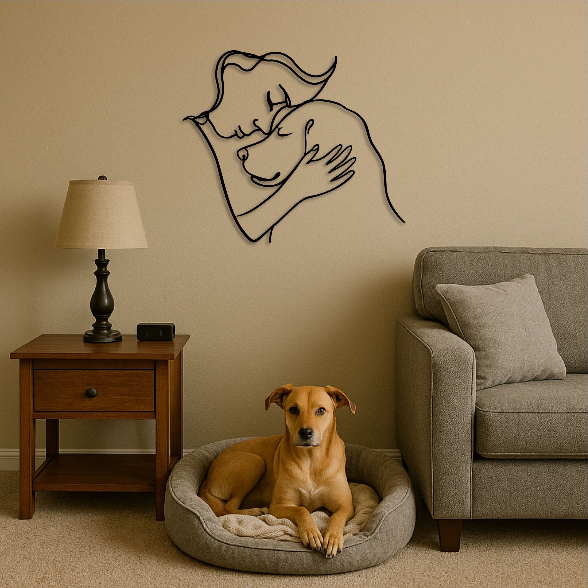Wanddekoration aus Metall – Hundefreund