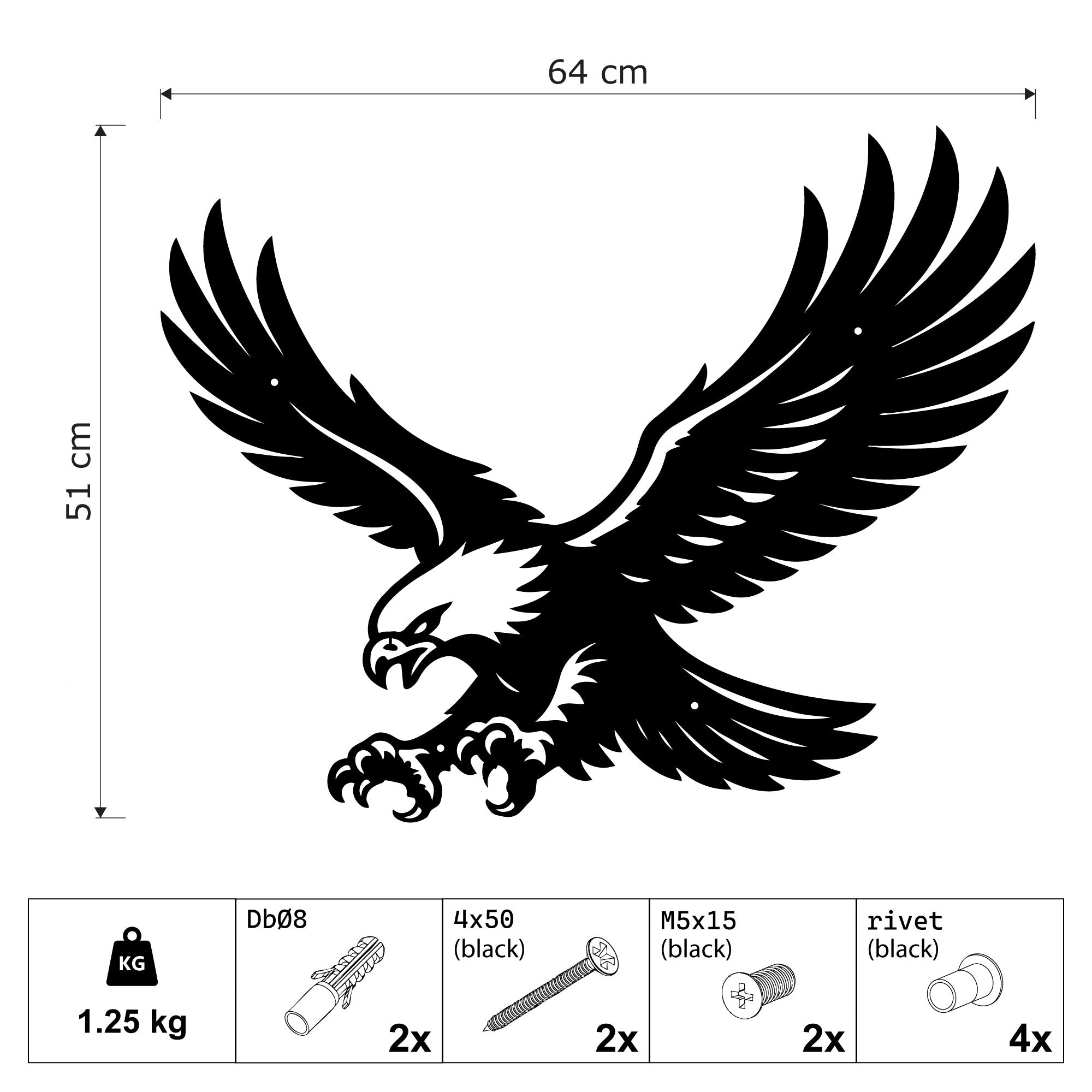 Wanddeko Metall - Adler