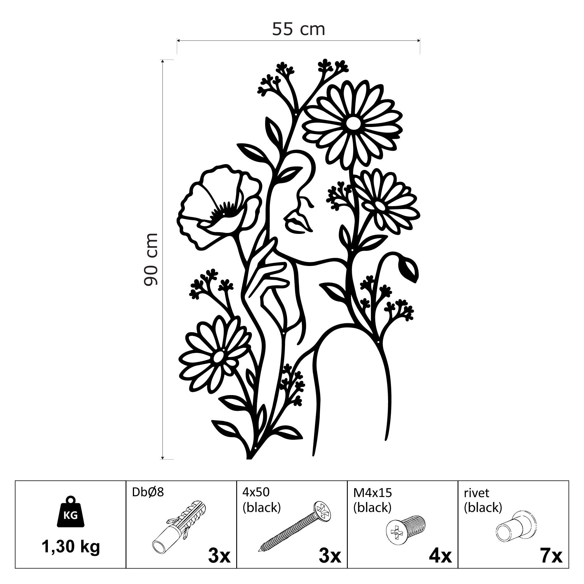 Floras Traum – Wanddekoration aus Metall